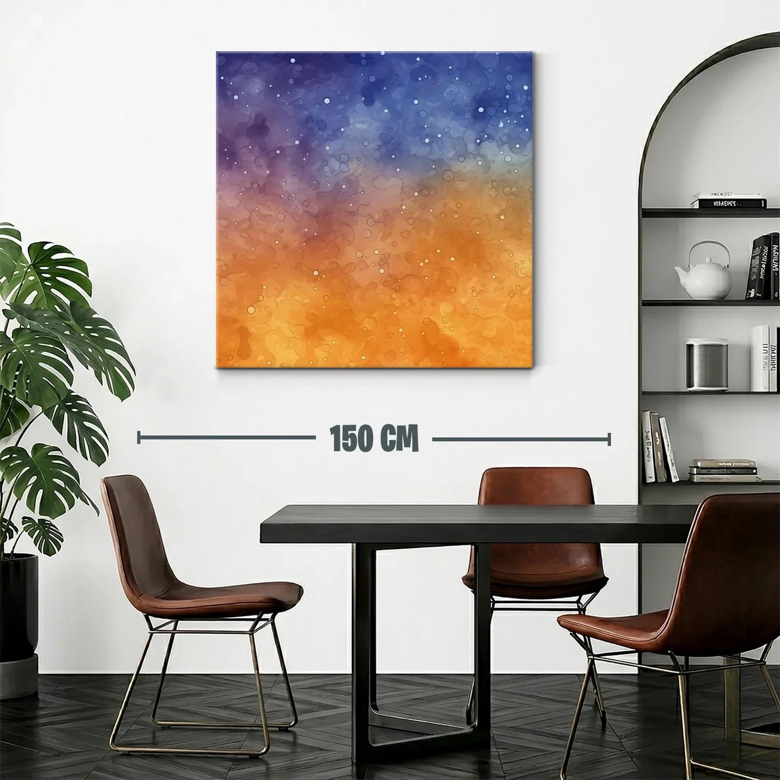 Cuadro abstracto con degradado cálido y frío luminoso — miniatura 2