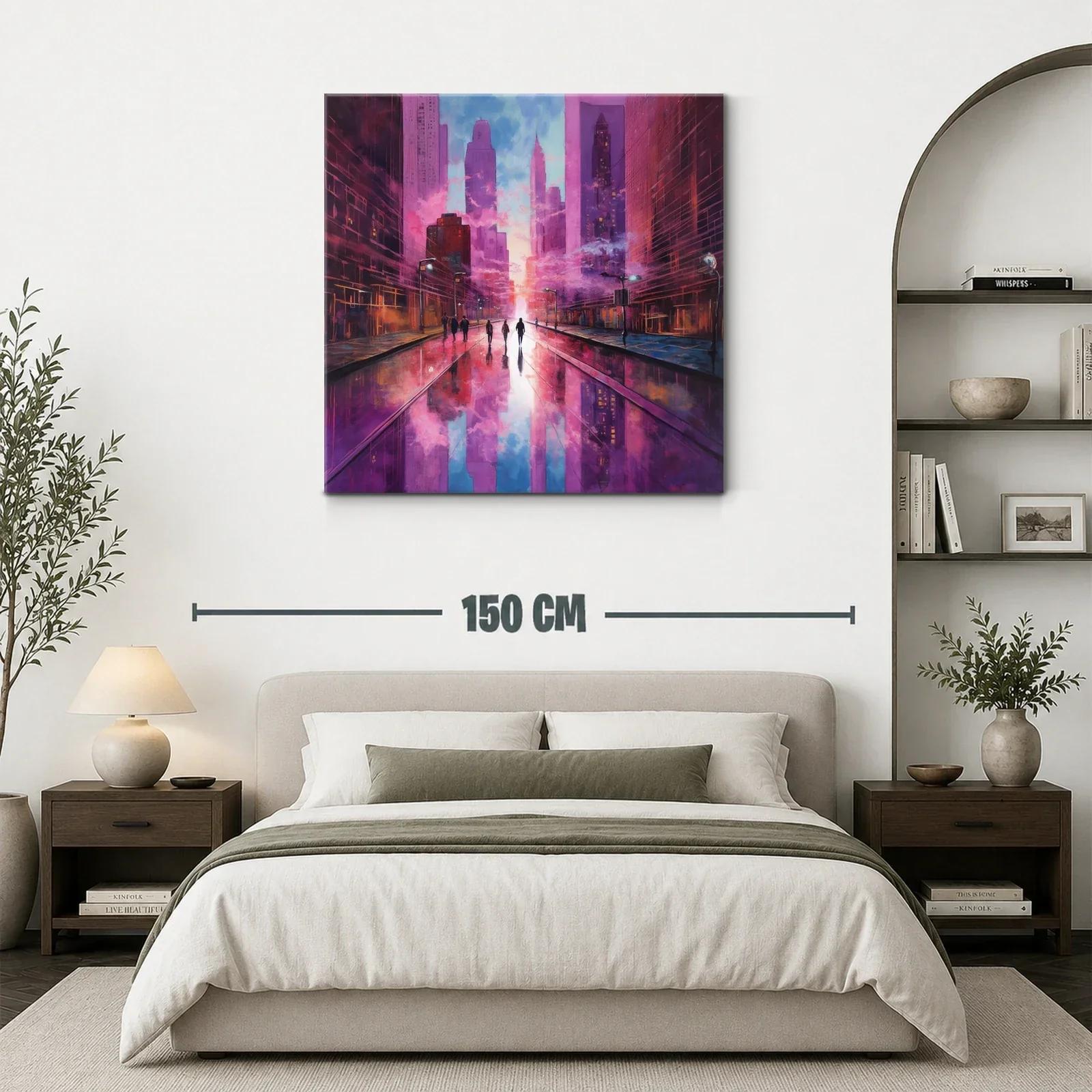 Paisaje urbano al atardecer con reflejos vibrantes — miniatura 3
