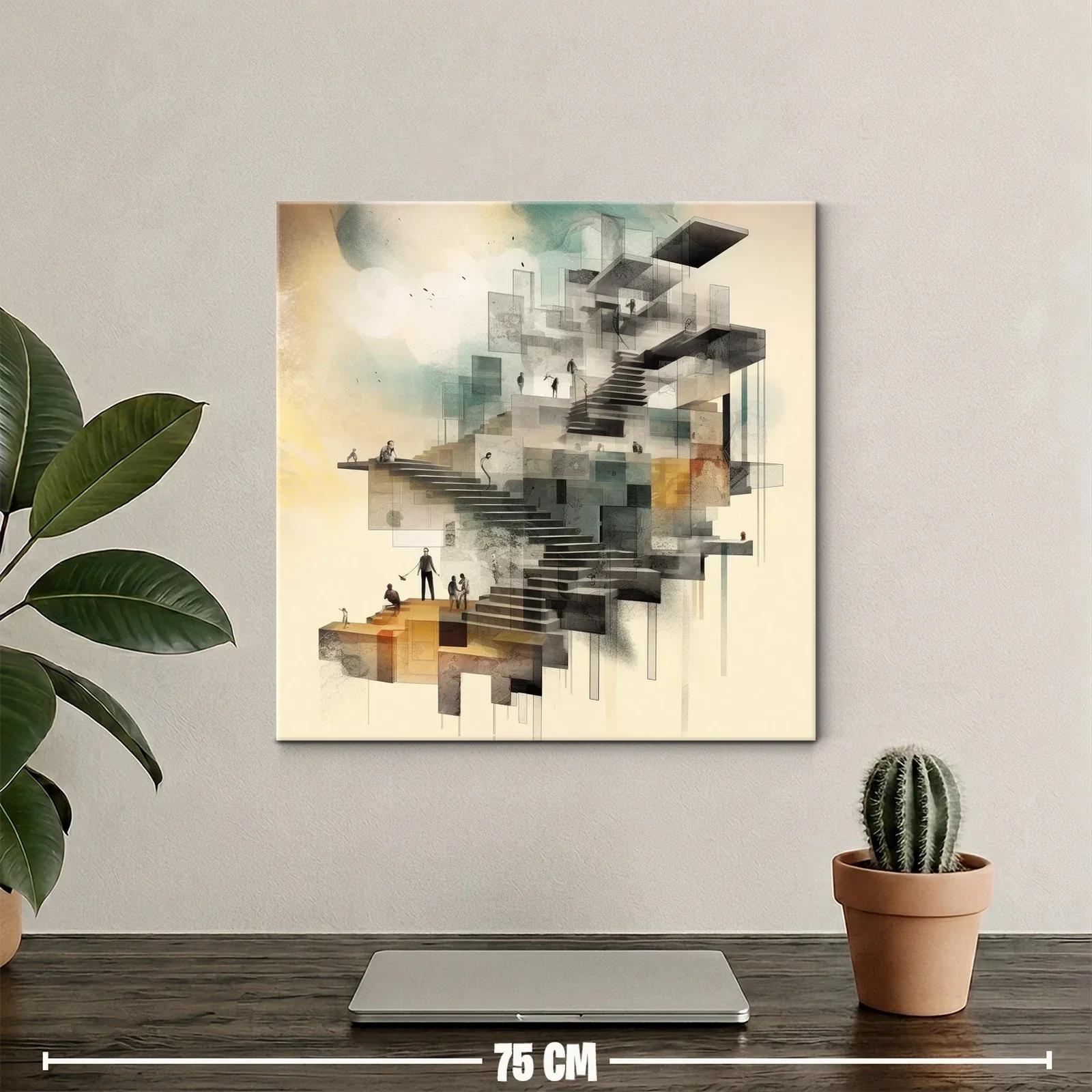 Escalera abstracta en tonos cálidos y grises — miniatura 2