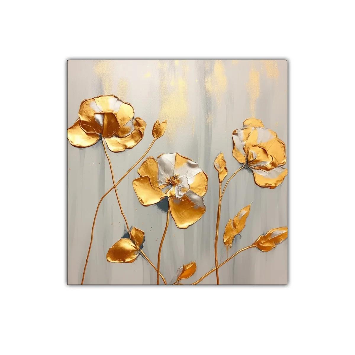 Flores doradas sobre fondo gris claro — imagen principal