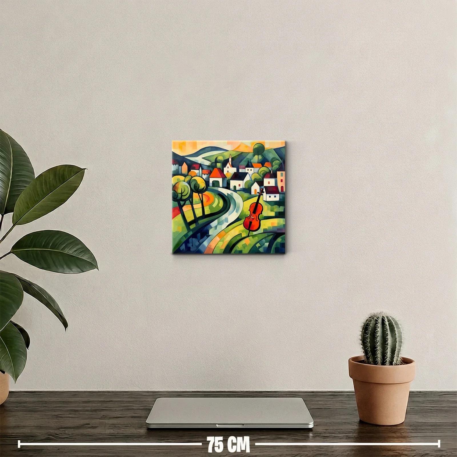 Paisaje con violonchelo en tonos vibrantes y curvas armoniosas — miniatura 2