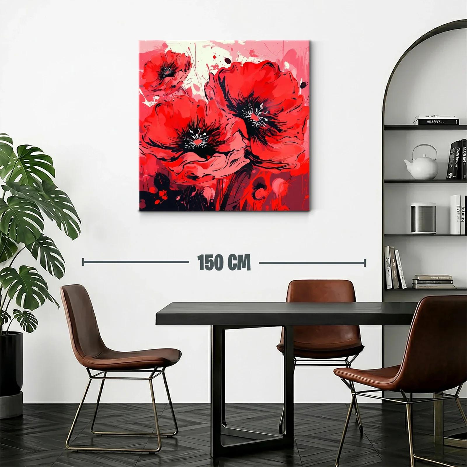 Vibrante composición de amapolas rojas con contrastes intensos — miniatura 2
