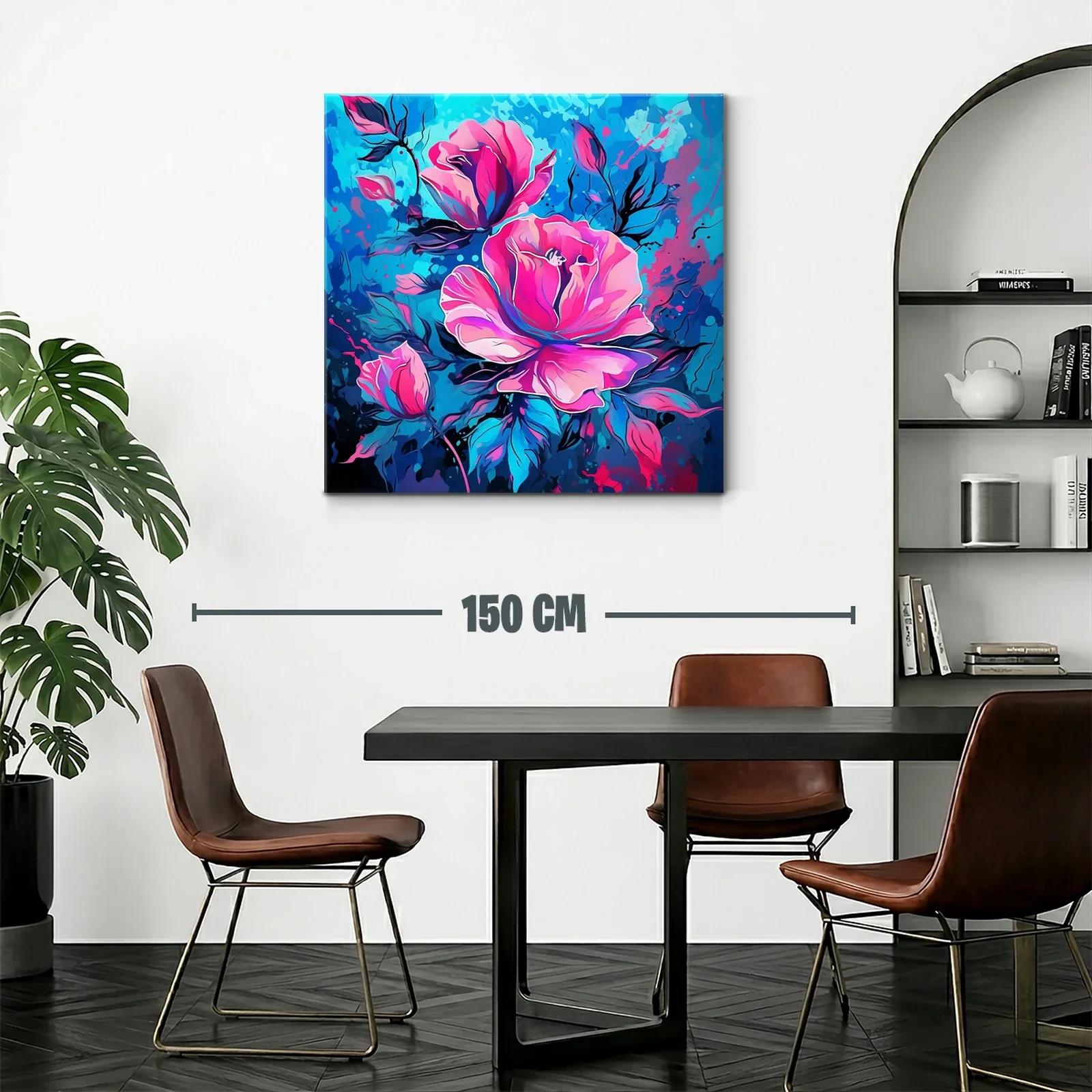 Flores vibrantes con tonos rosas y azules intensos — miniatura 2