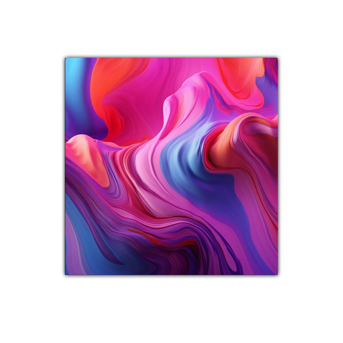 Cuadro Decorativo Abstracto en Tonos Fucsia y Azul Vibrante — imagen principal