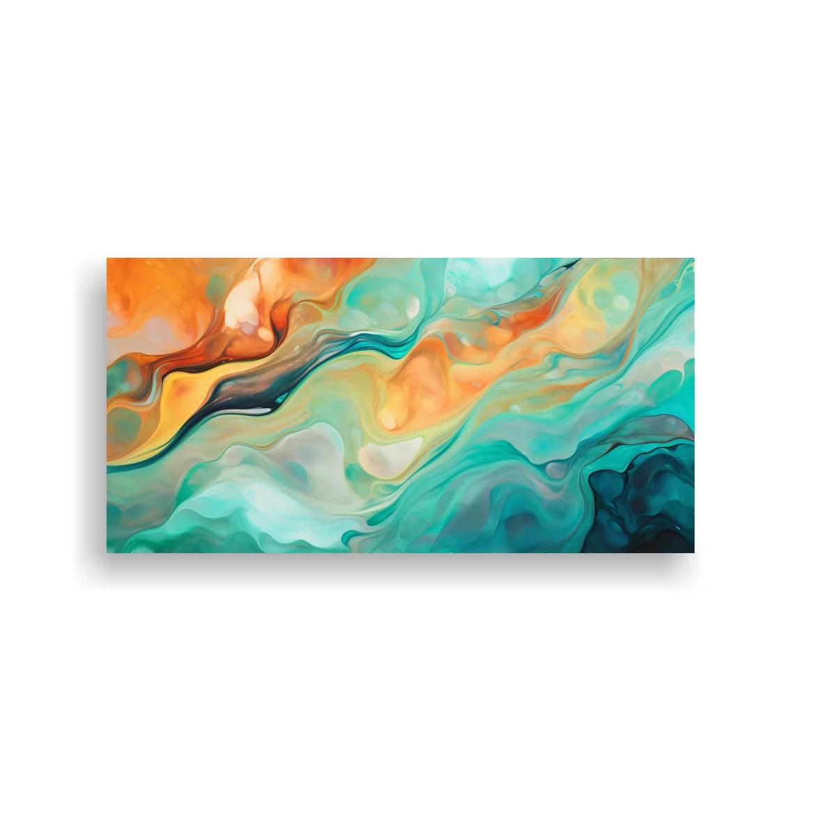 Cuadro abstracción fluida con bandas onduladas