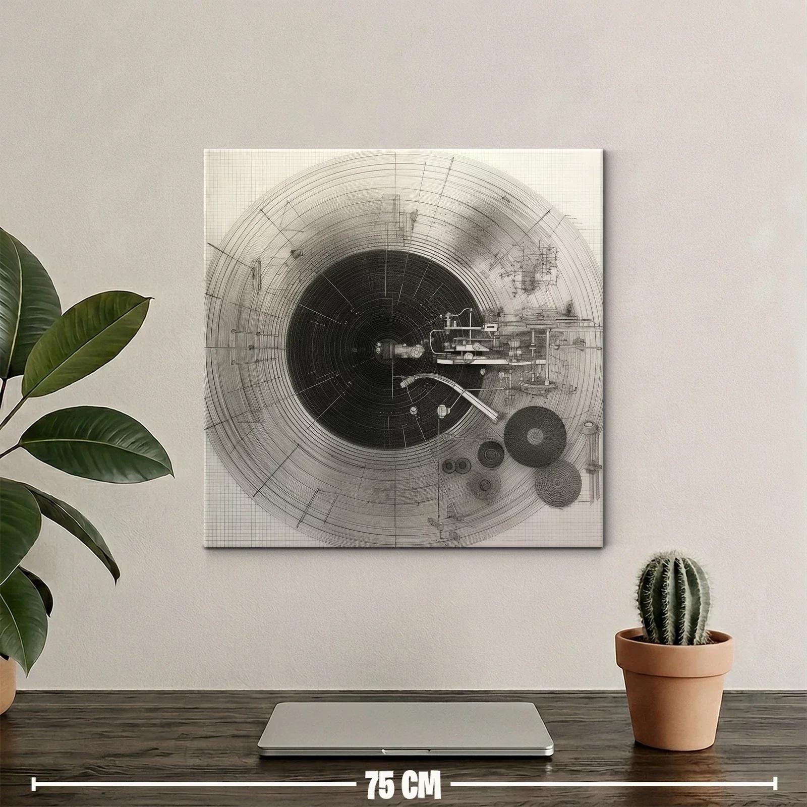 Diseño abstracto con círculos concéntricos y detalles técnicos — miniatura 2