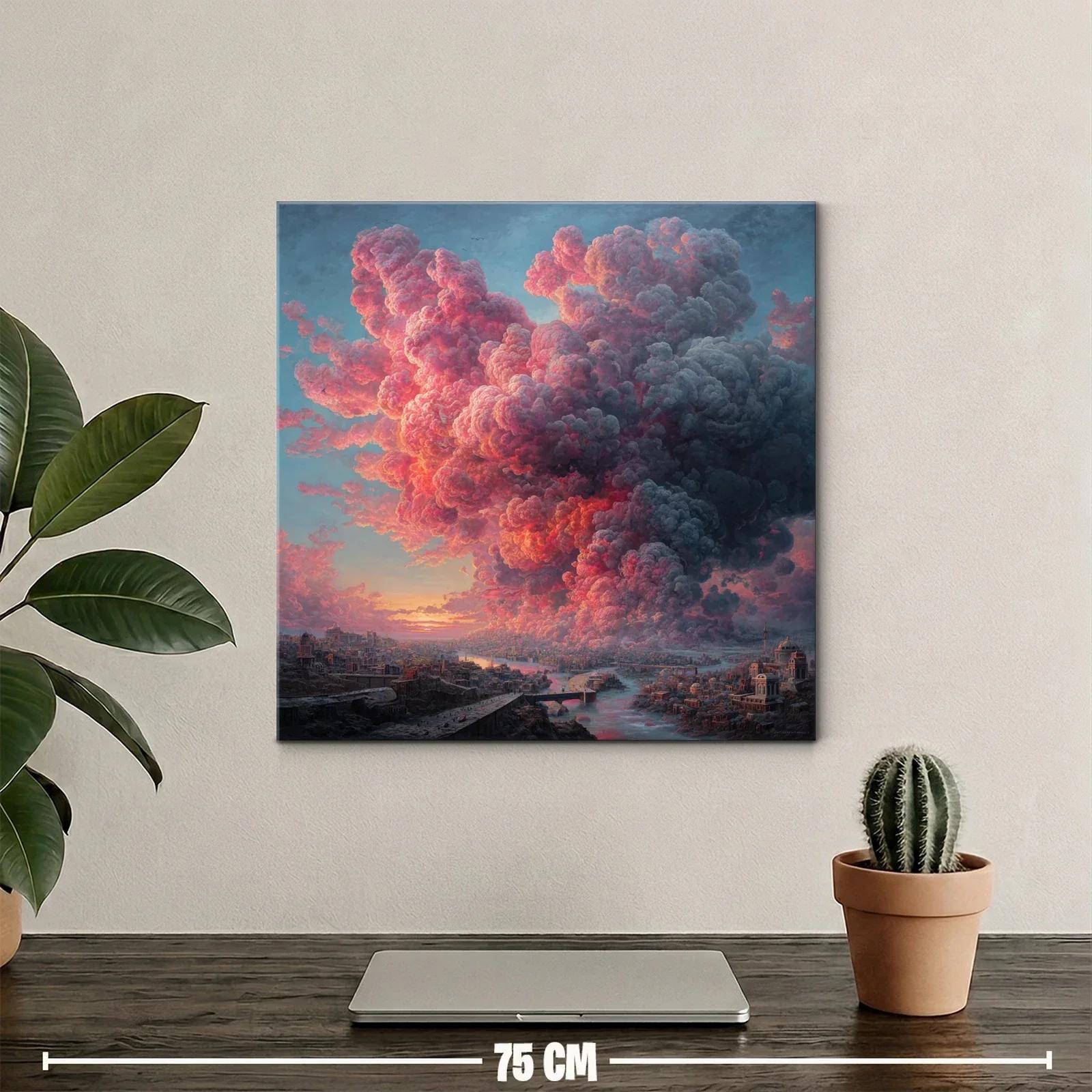 Impactante explosión de nubes al atardecer sobre ciudad — miniatura 2