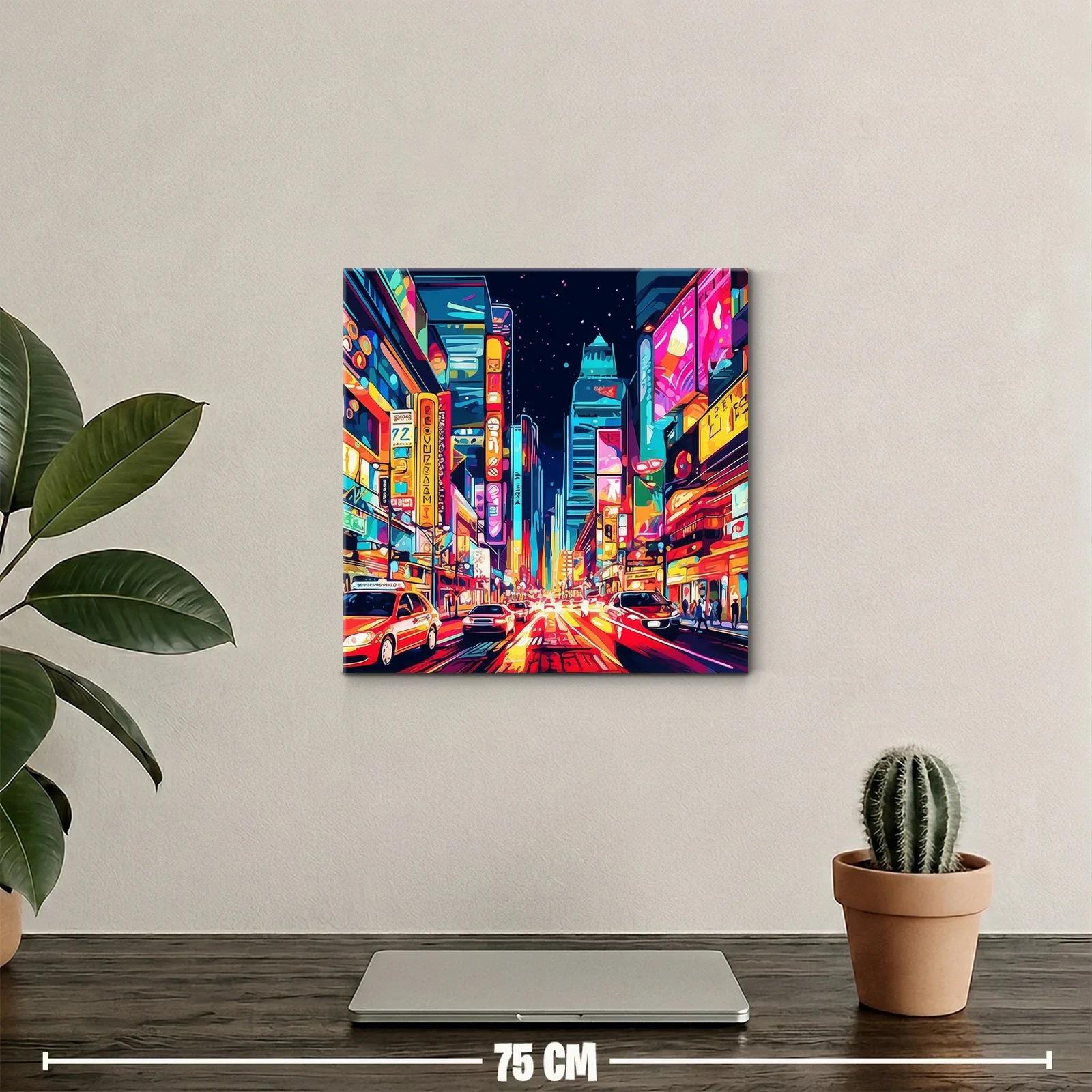 Luces vibrantes de ciudad nocturna en arte moderno — miniatura 2