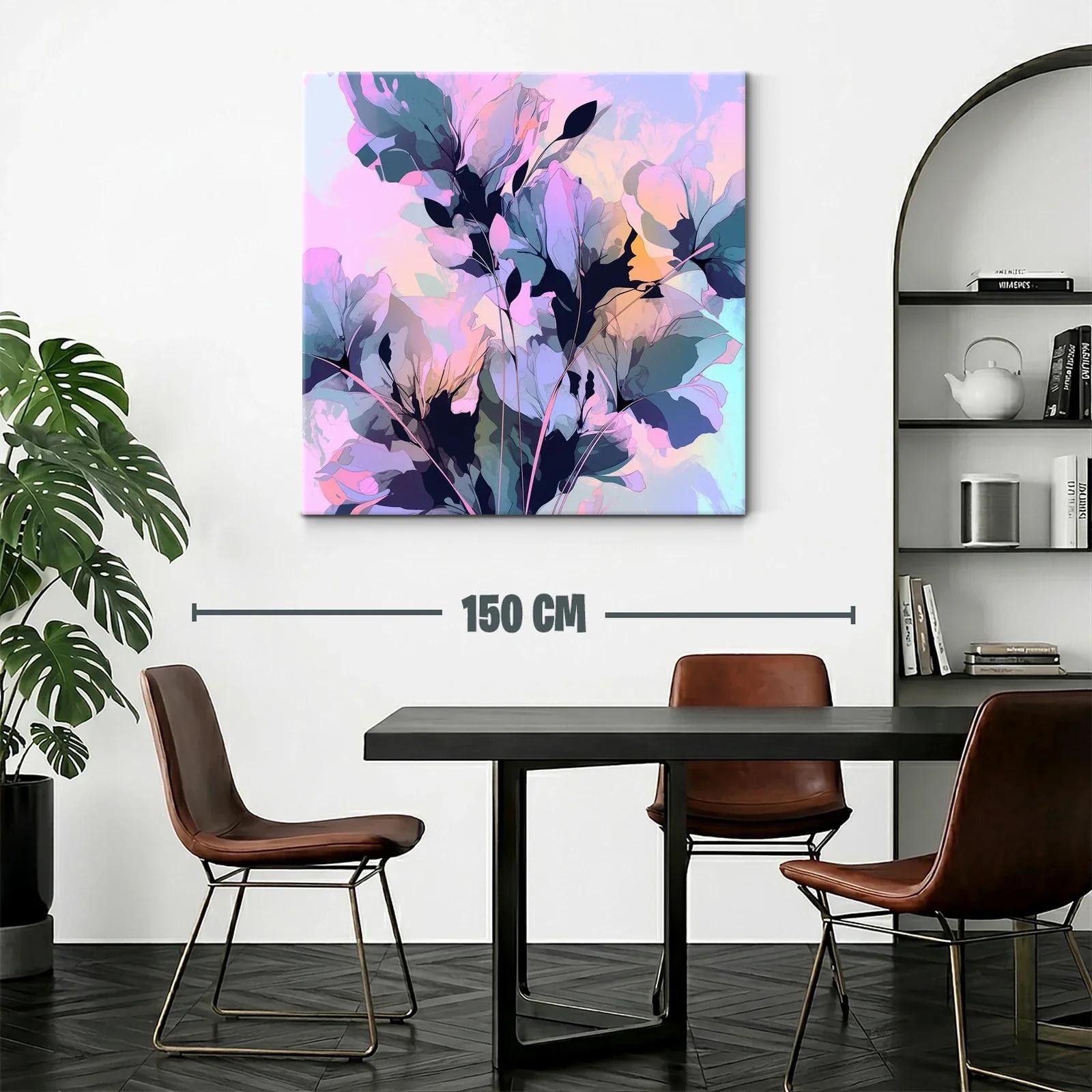 Cuadro floral con tonos suaves y vibrantes en armonía — miniatura 2