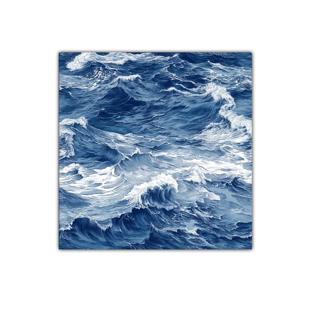 Movimiento y energía del mar en ondas azules intensas