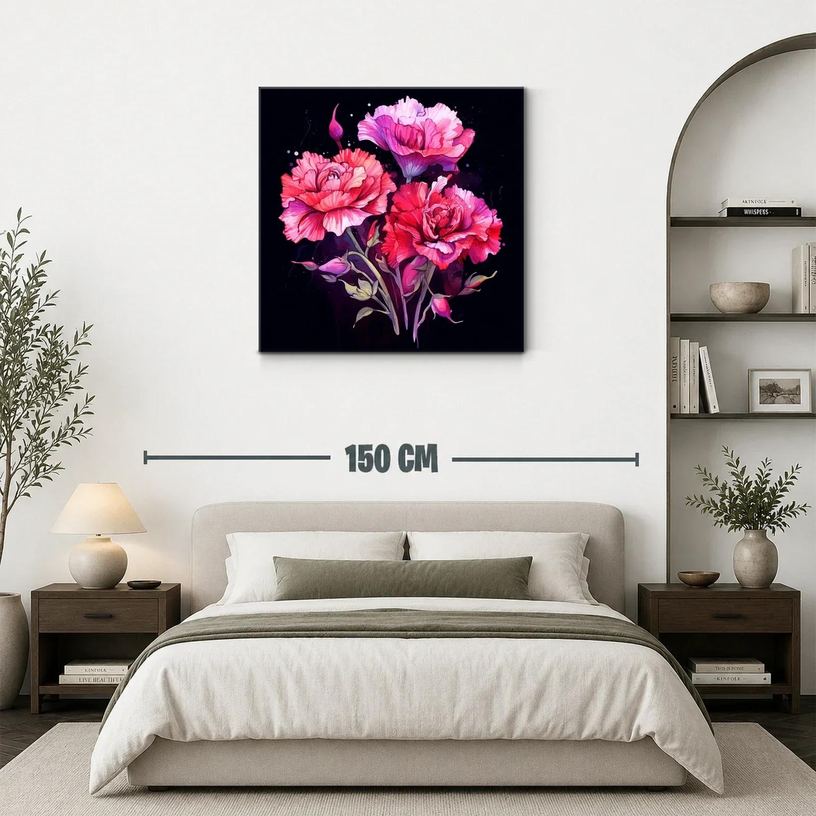 Dramática composición floral en tonos fucsia y rojos vibrantes — miniatura 3
