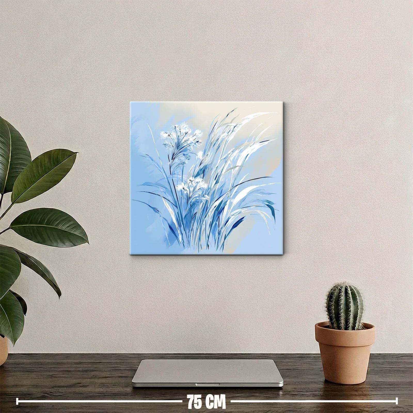 Delicada composición de flores y hojas en tonos azules — miniatura 2