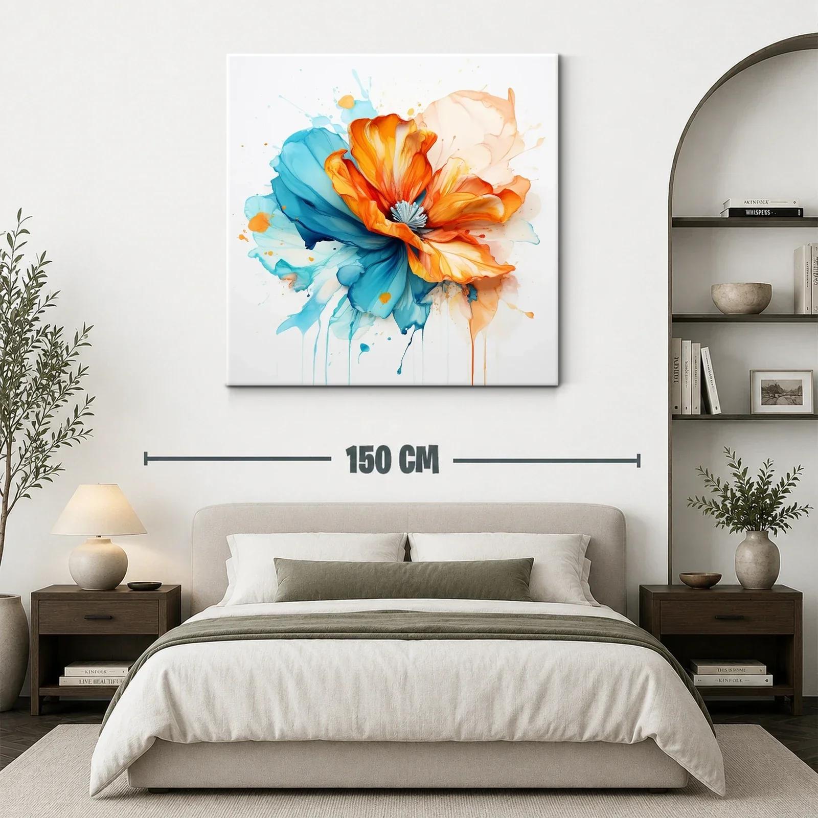 Flor abstracta vibrante con tonos cálidos y fríos en armonía — miniatura 3