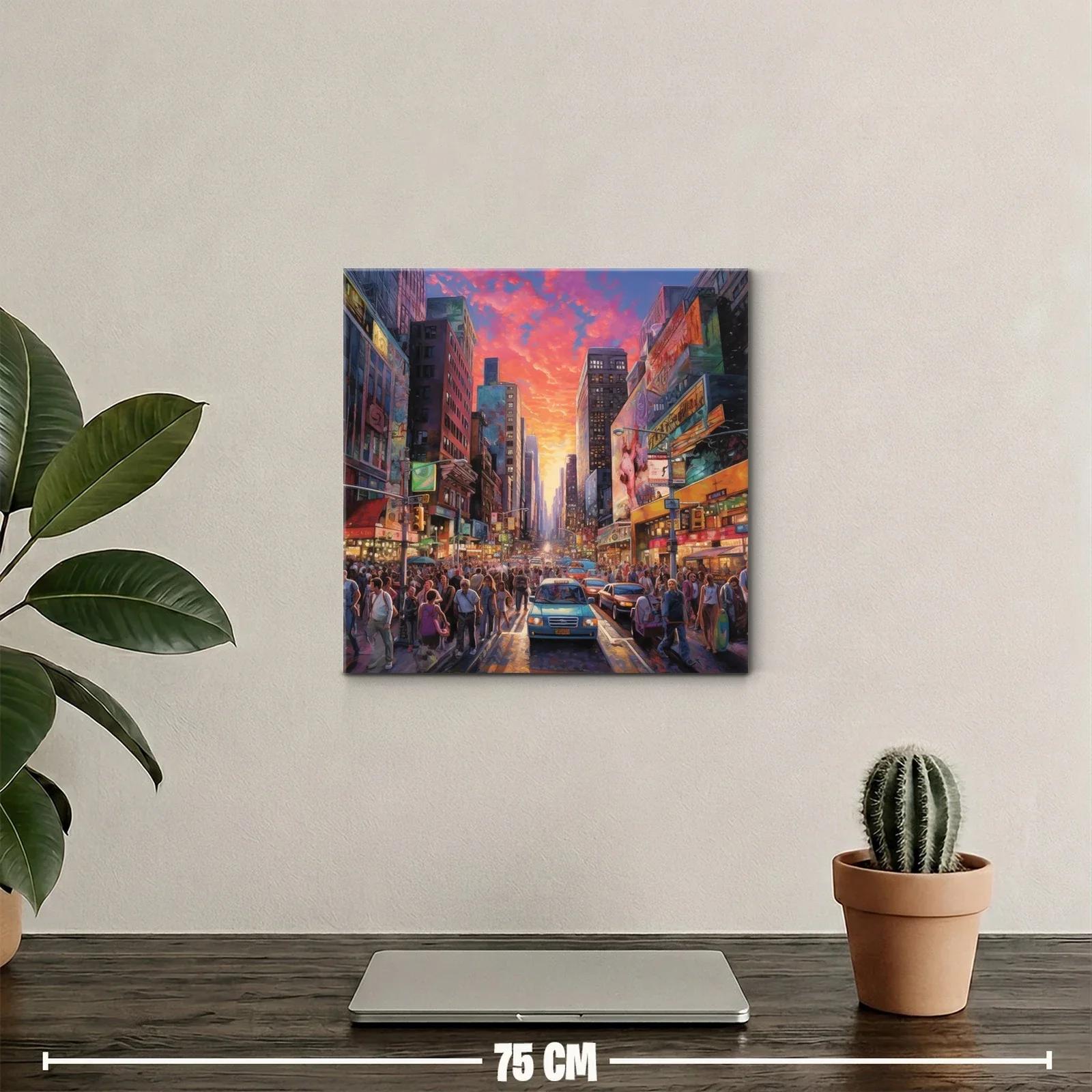 Atardecer vibrante en la ciudad con luces y movimiento — miniatura 2