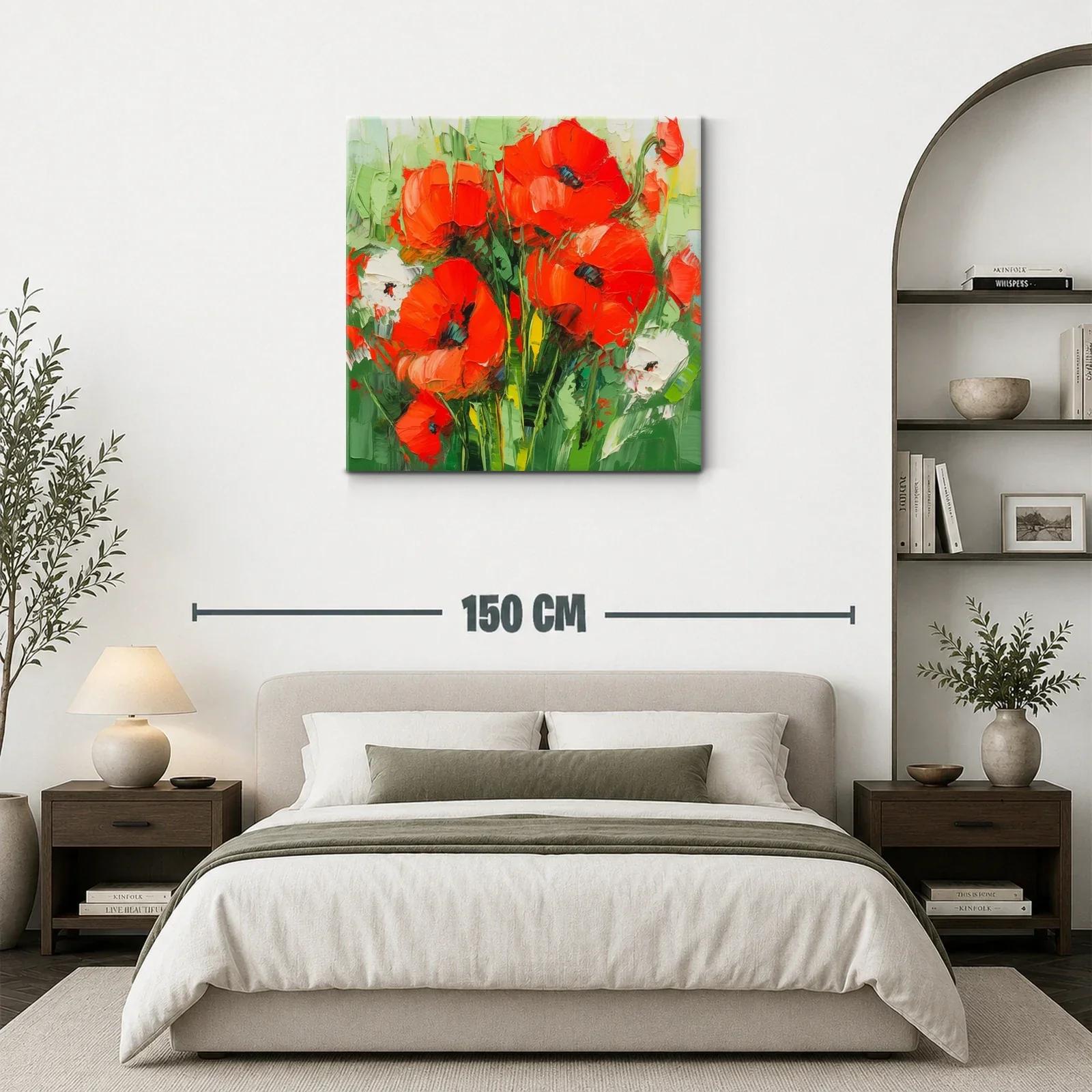 Estallido de amapolas rojas en jardín vibrante — miniatura 3