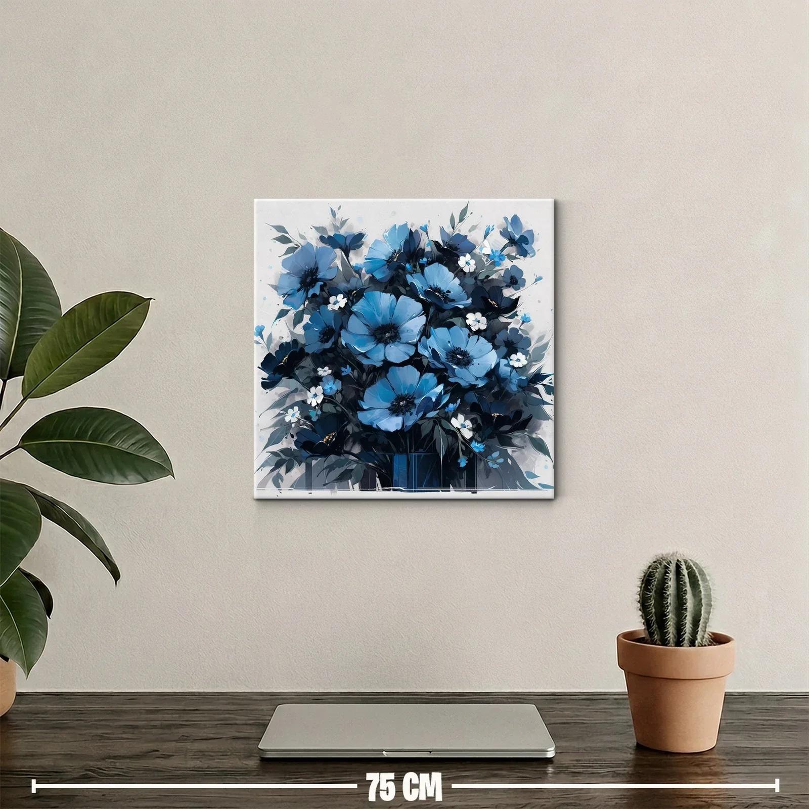 Ramo de flores en tonos azules con toque elegante — miniatura 2
