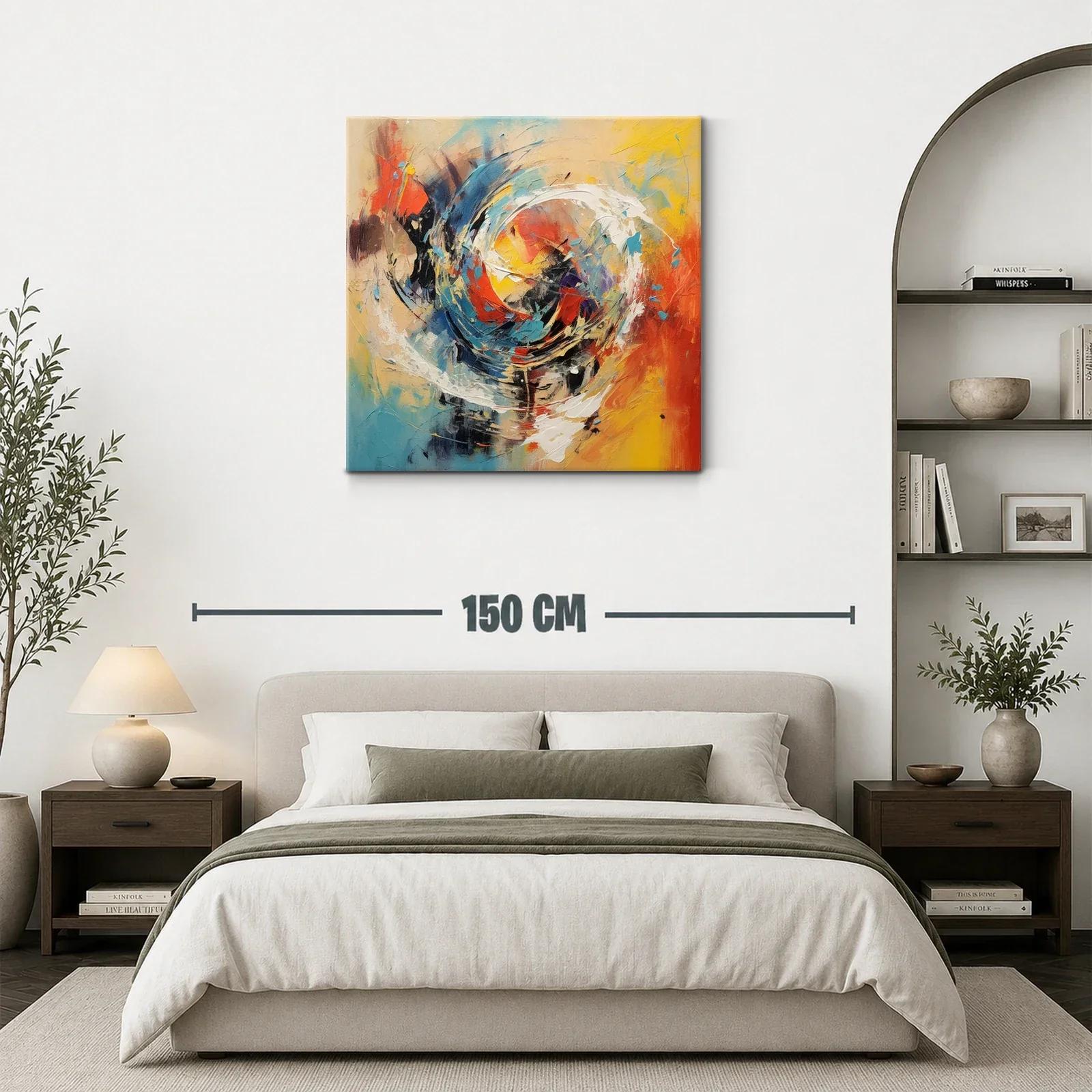 Cuadro abstracto con energía y dinámica vibrante — miniatura 3