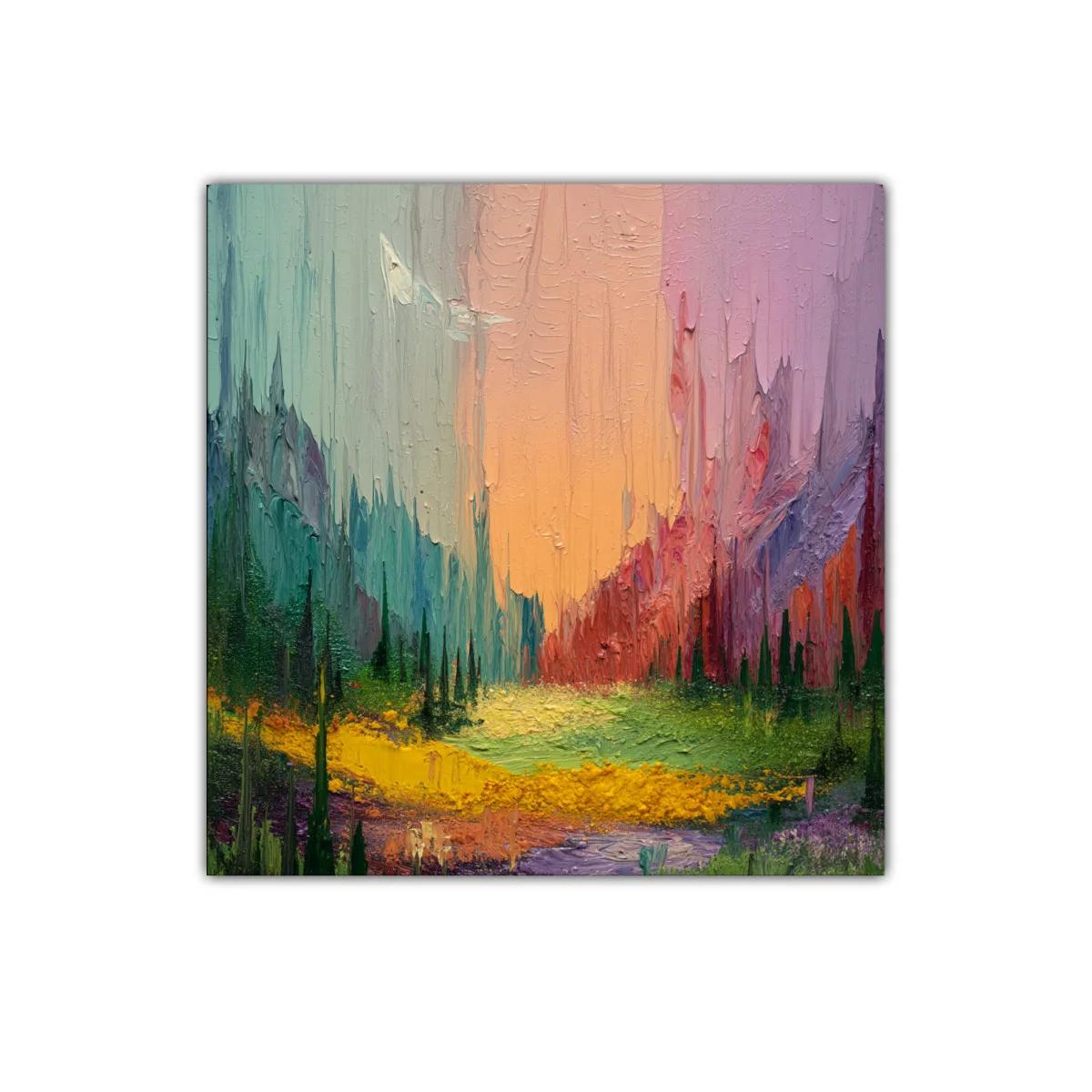 Paisaje abstracto con vibrantes tonos pastel y texturas — imagen principal