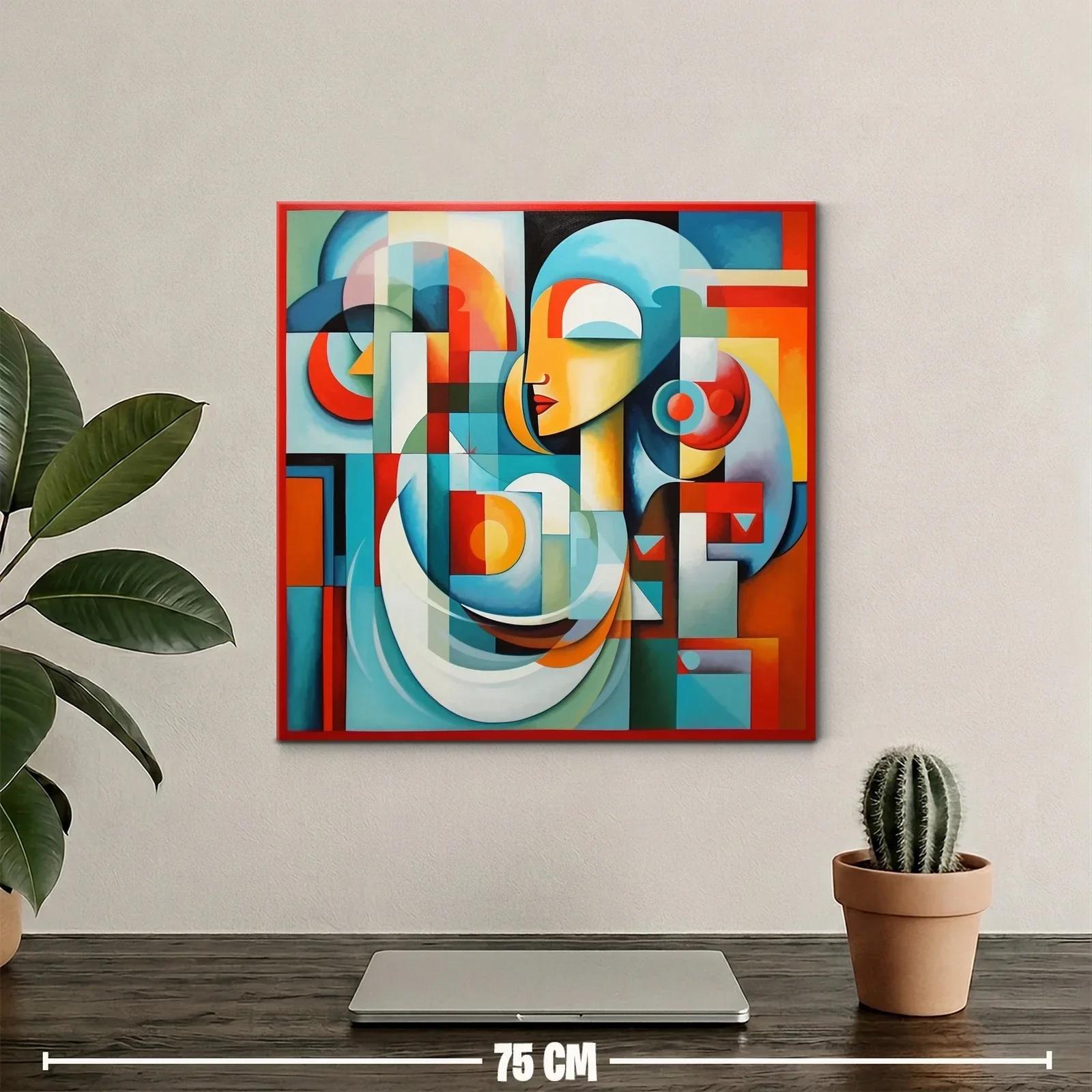 Composición abstracta con perfil femenino y formas geométricas — miniatura 2
