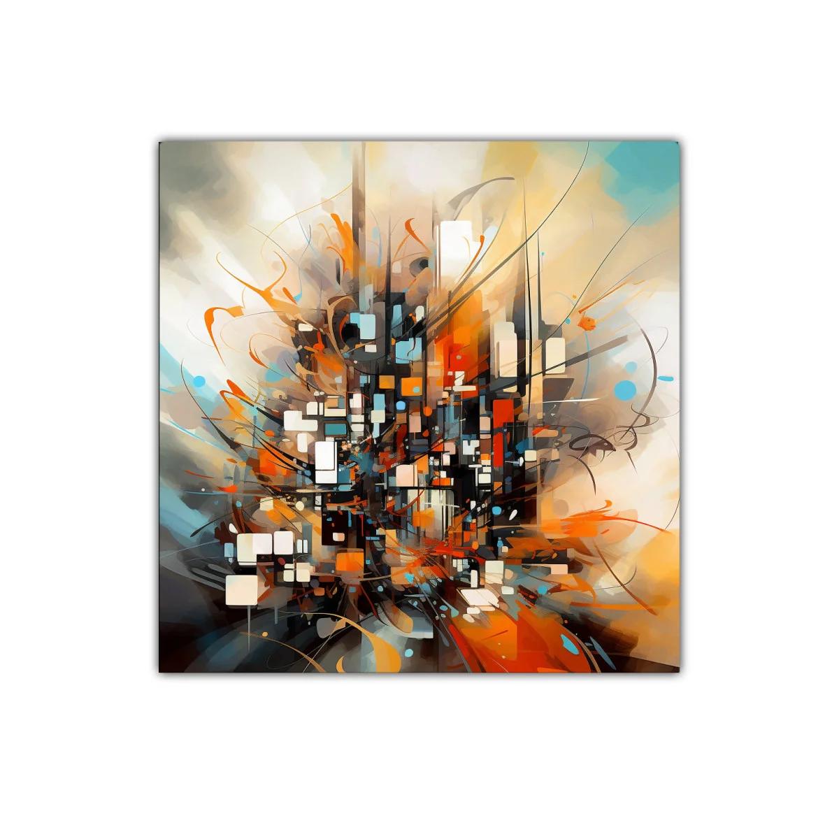 Explosión abstracta con geometría y colores vibrantes — imagen principal