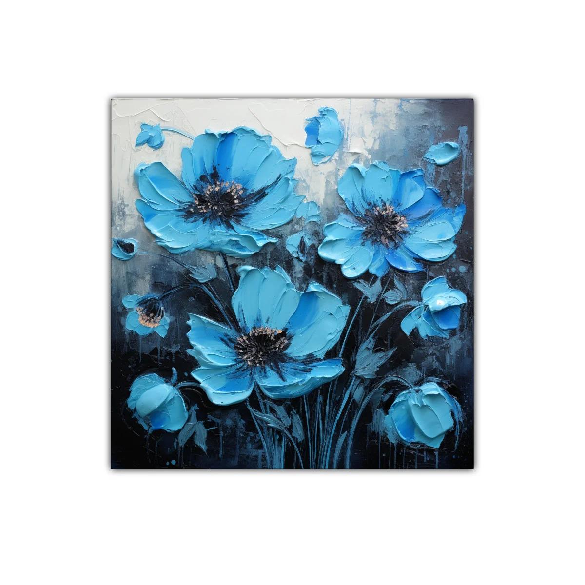 Flores azules vibrantes sobre fondo oscuro elegante — imagen principal