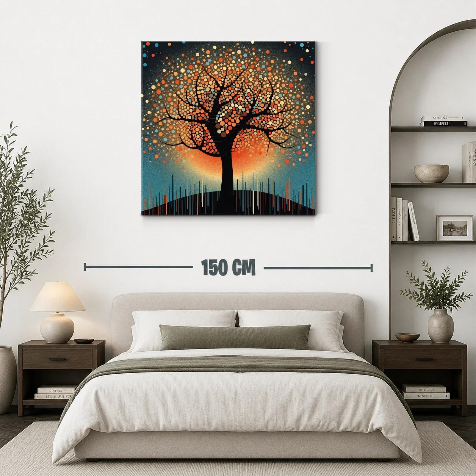 Árbol vibrante con motivos circulares en tonos cálidos — miniatura 3