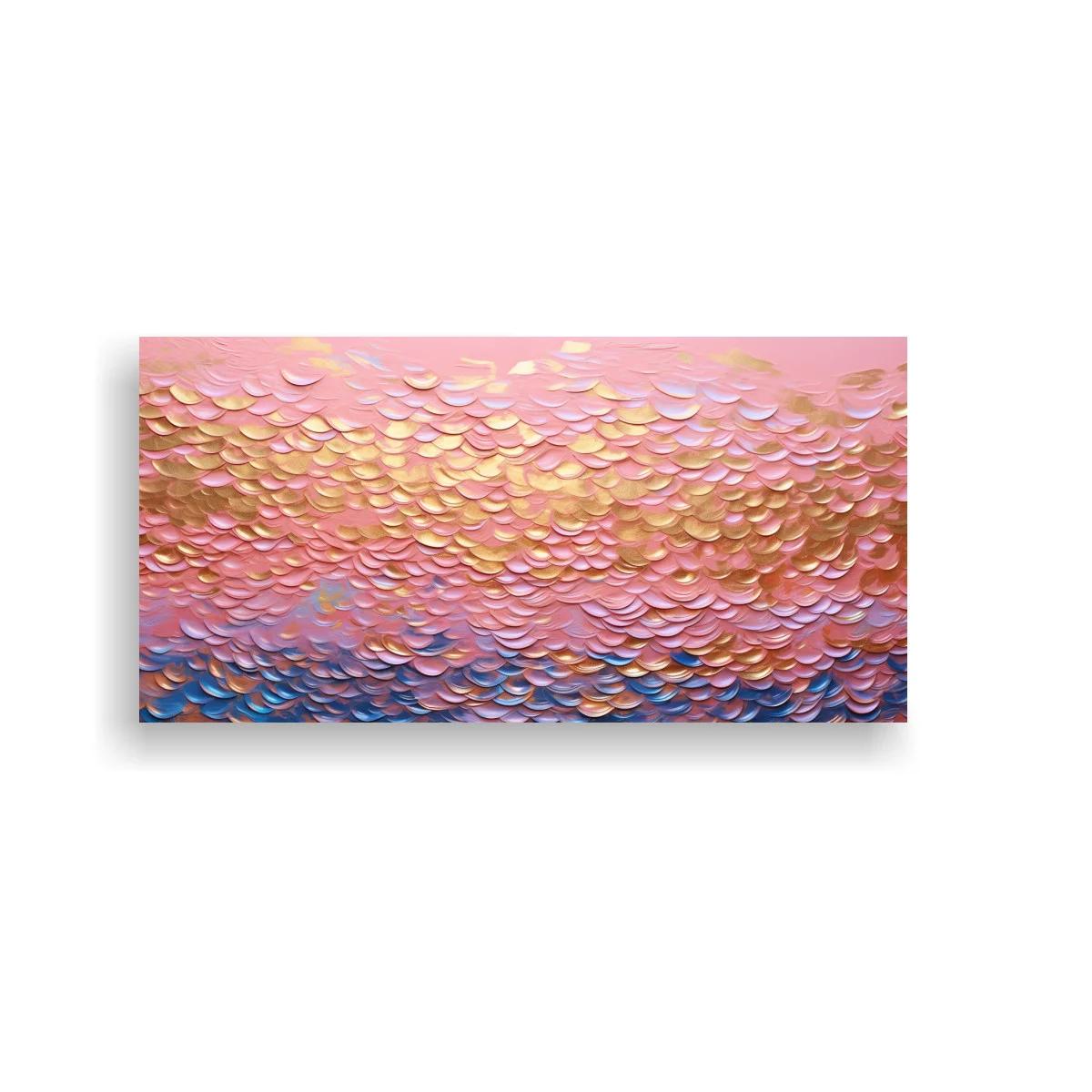 Cuadro escamas rosadas con textura empastada