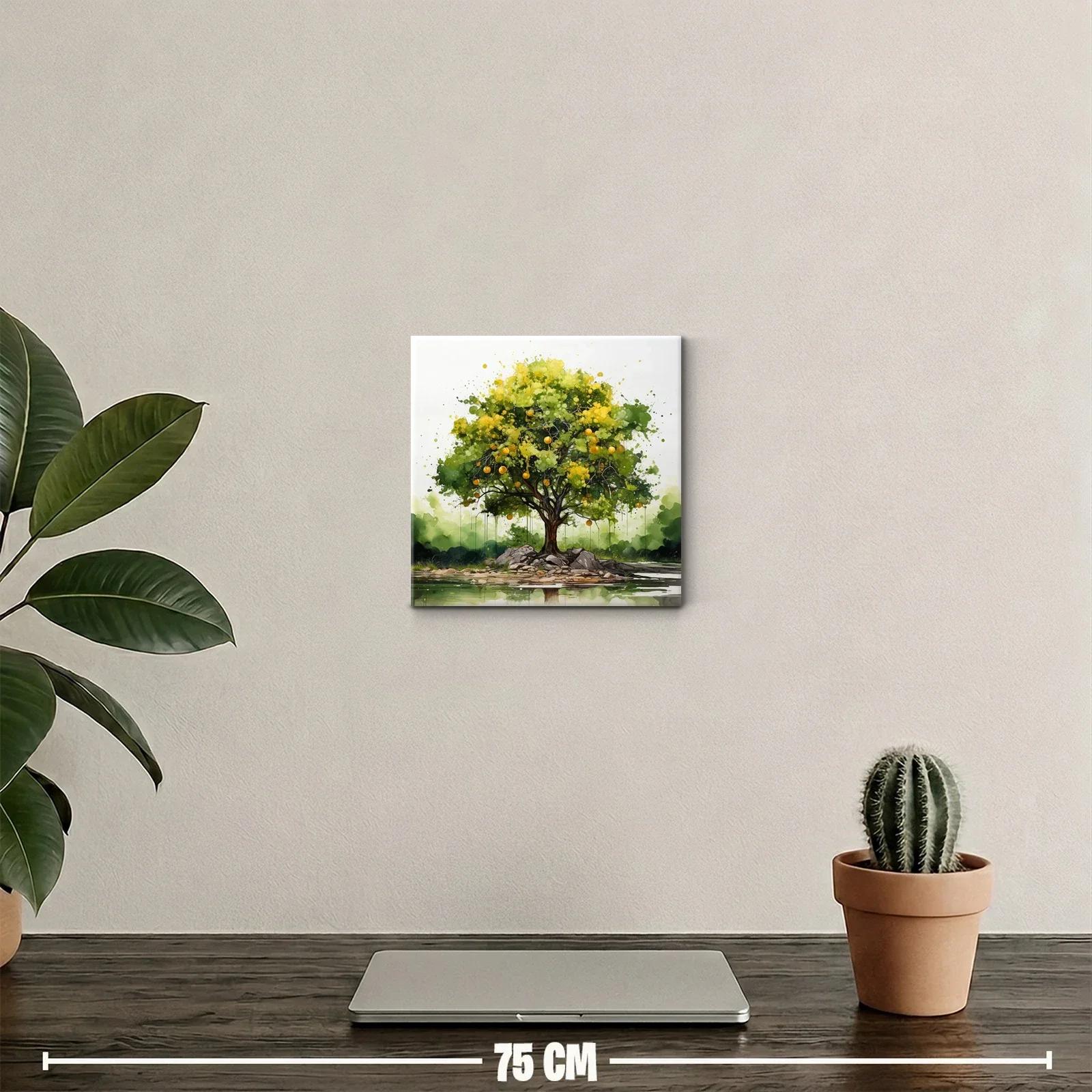 Árbol frutal vibrante sobre islote sereno — miniatura 2