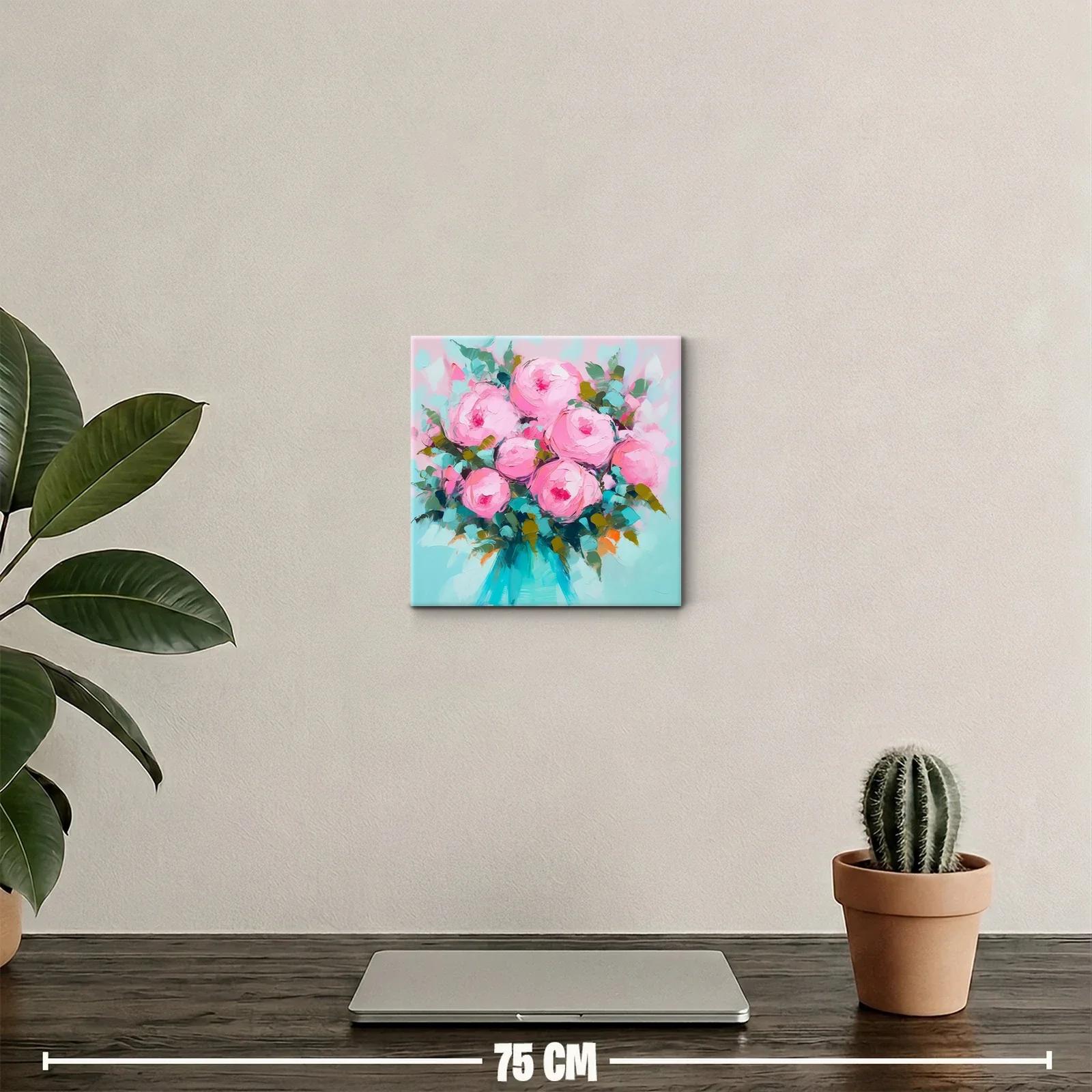 Ramo de rosas rosas vibrantes con follaje fresco — miniatura 2