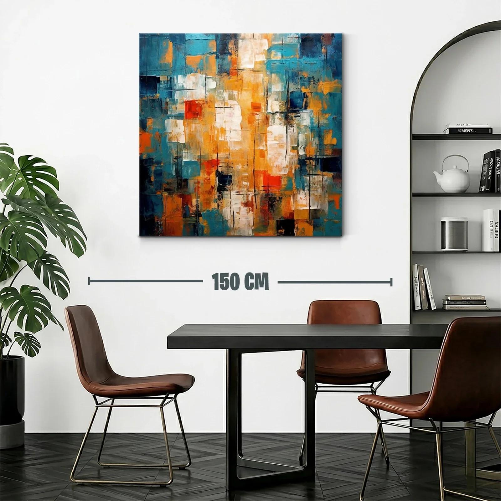 Cuadro abstracto con juego de luces y contrastes cálidos — miniatura 2