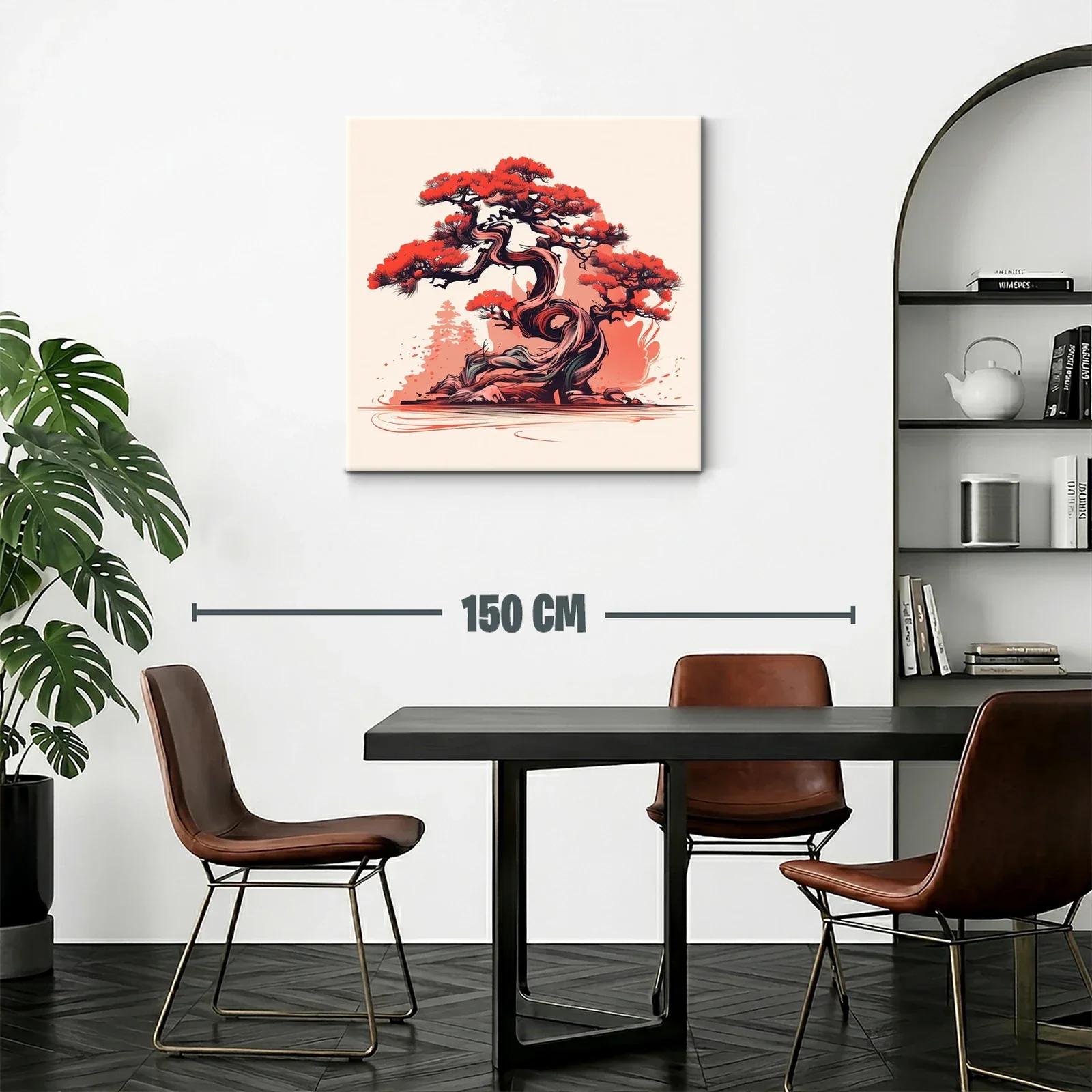 Árbol bonsái con vibrantes tonos rojos y negros — miniatura 2