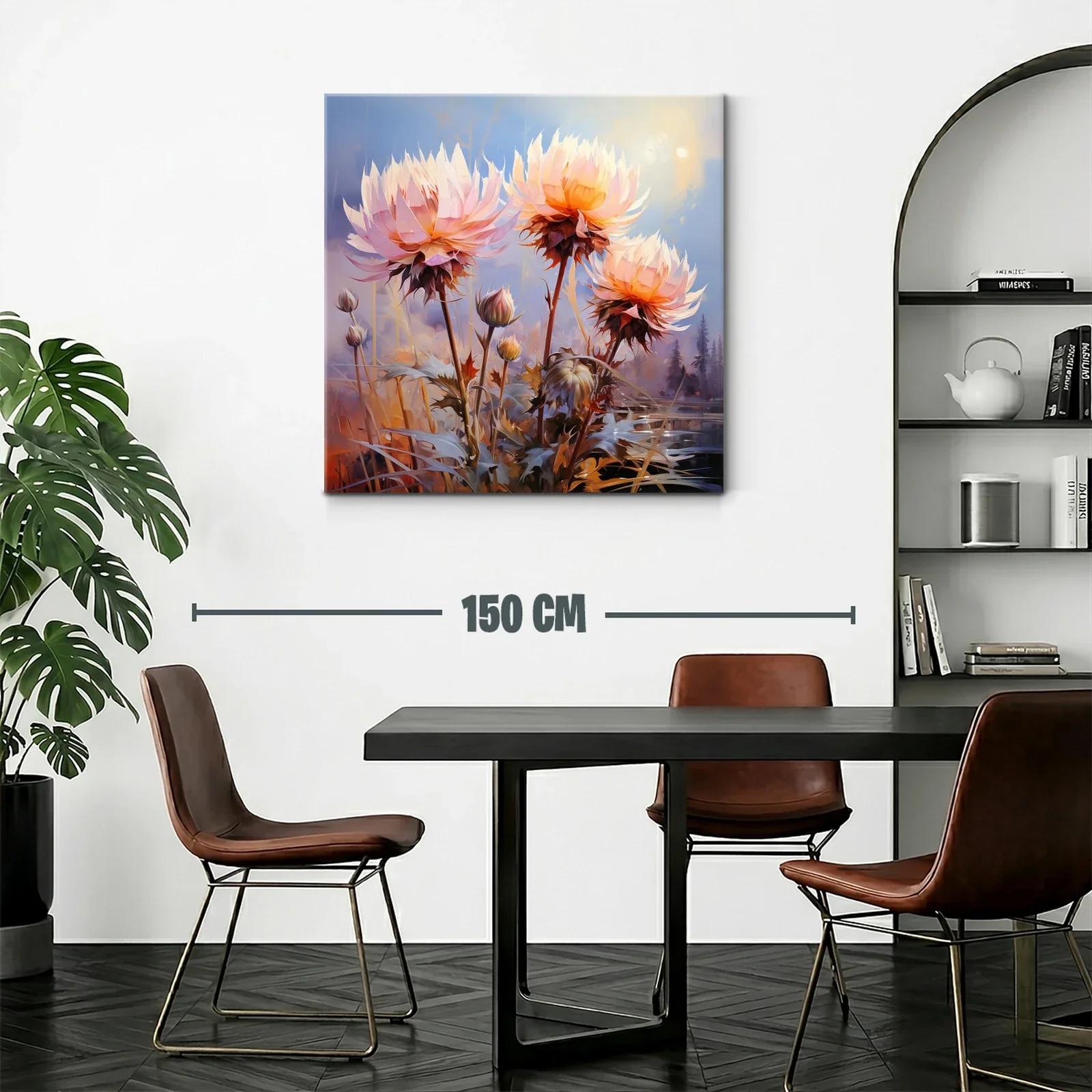 Flores luminosas en amanecer sereno con tonos cálidos — miniatura 2