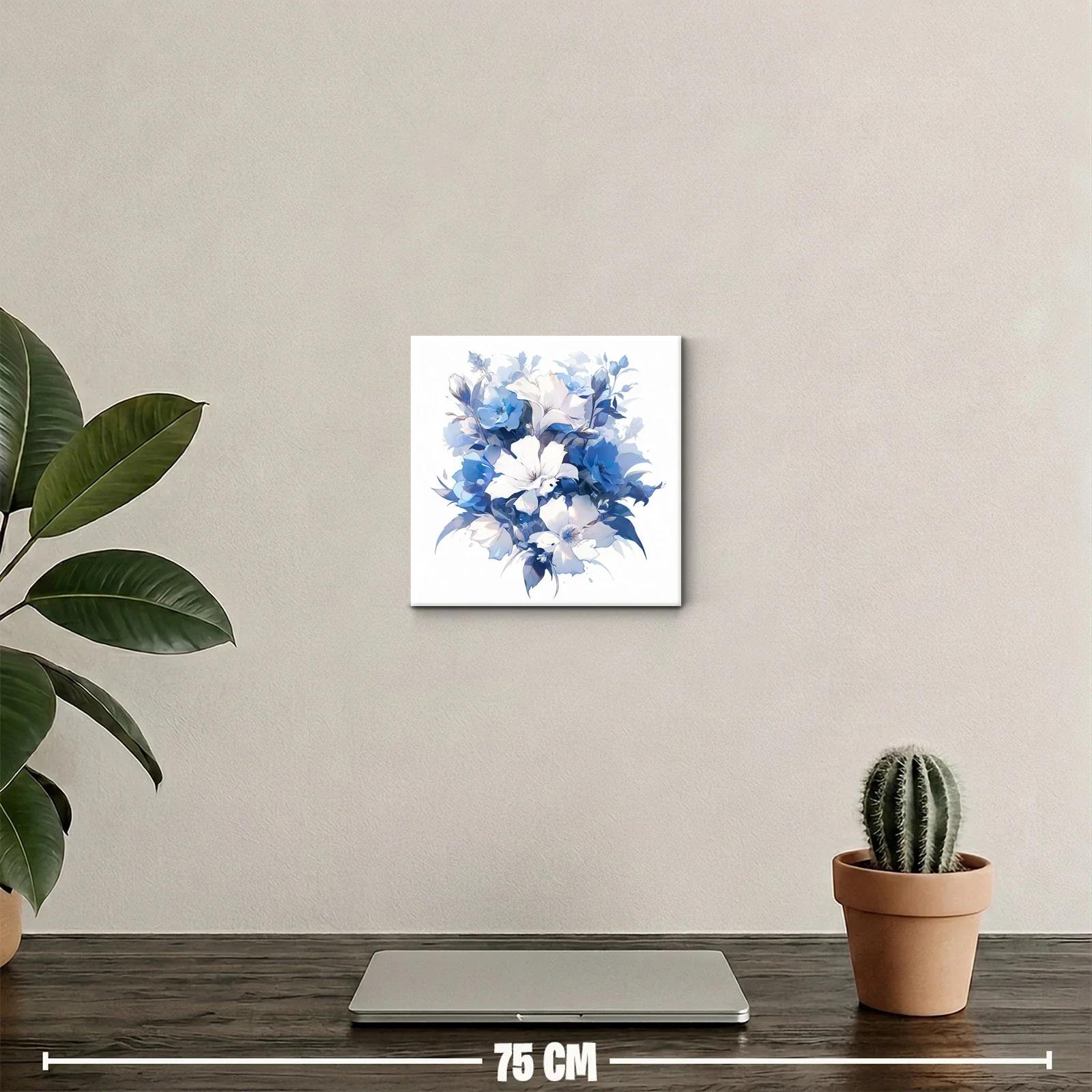 Composición Floral en Tonos Azules y Blancos — miniatura 2