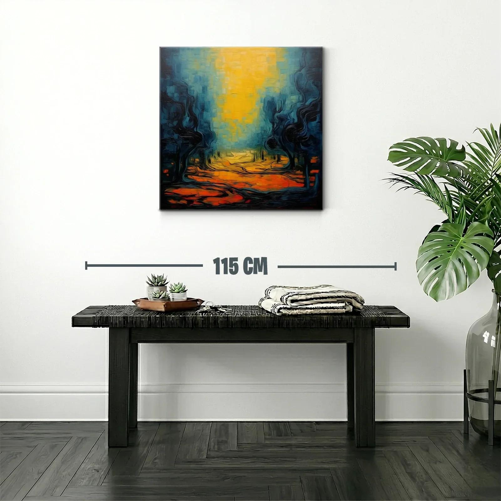 Paisaje abstracto con tonos cálidos y fríos en equilibrio — miniatura 2