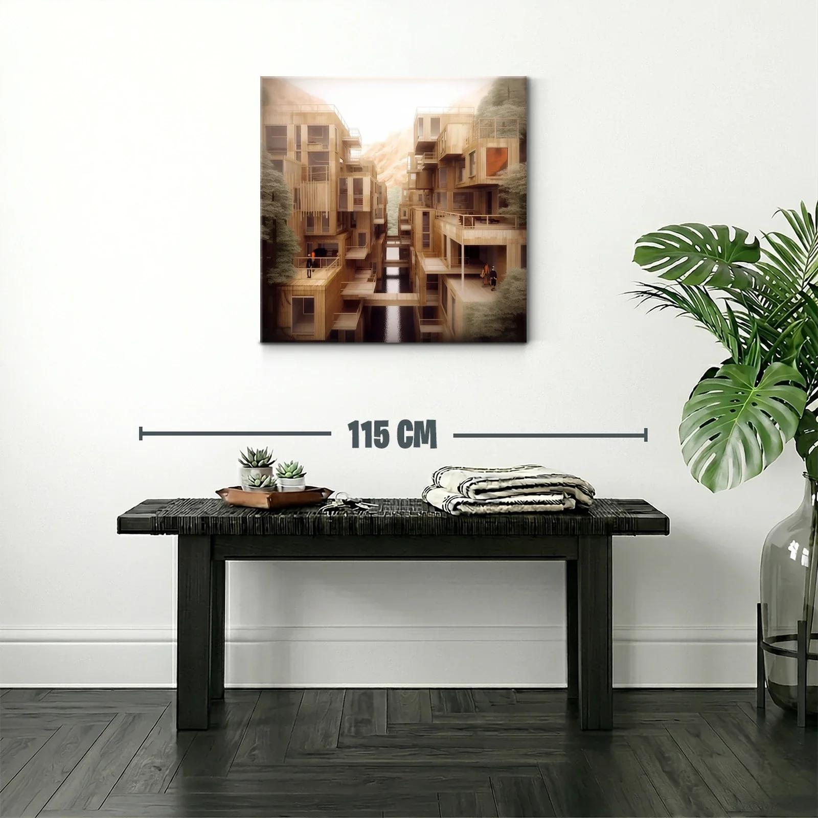 Arquitectura moderna con detalles en madera y reflejos naturales — miniatura 2