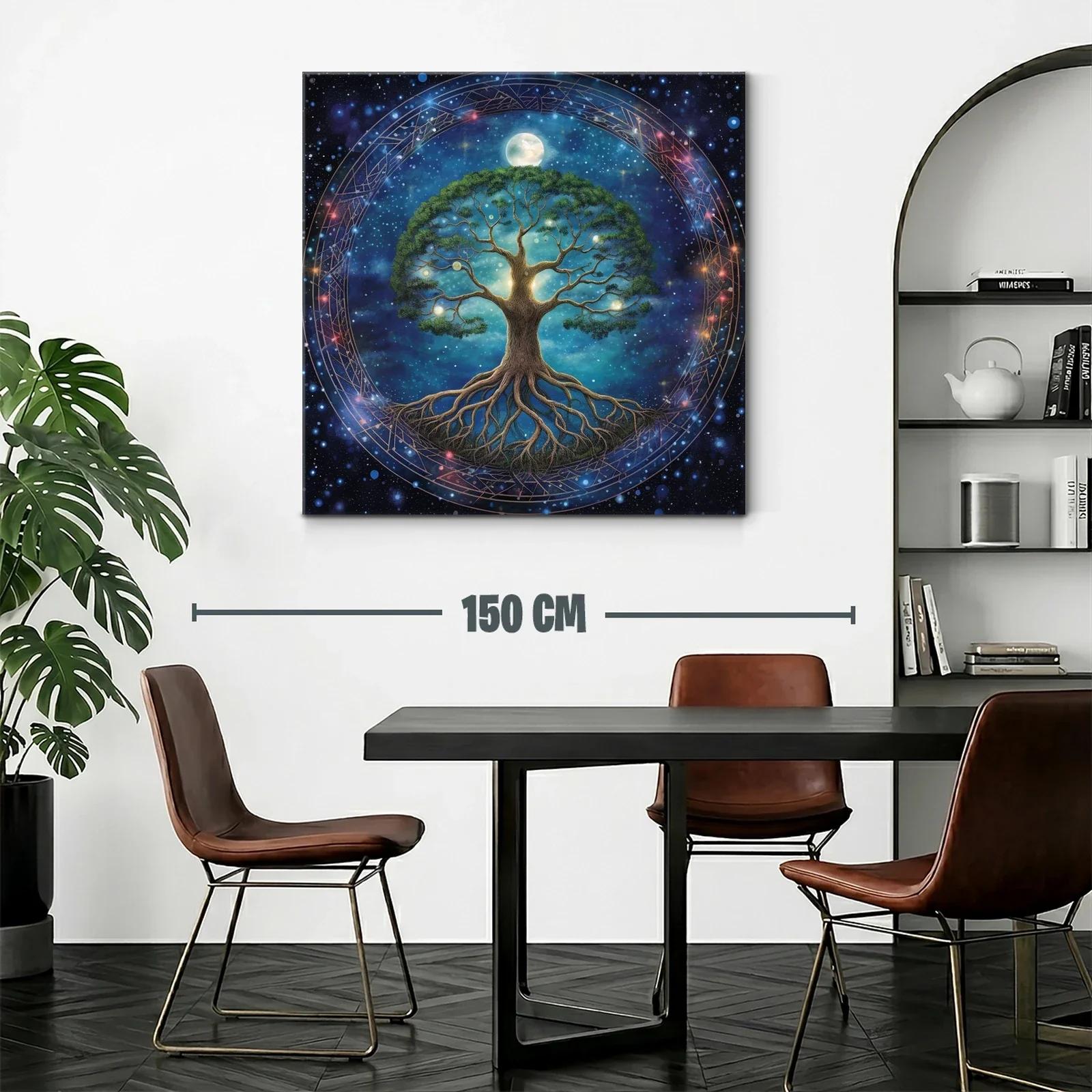 Árbol de la vida iluminado bajo un cielo estrellado — miniatura 2