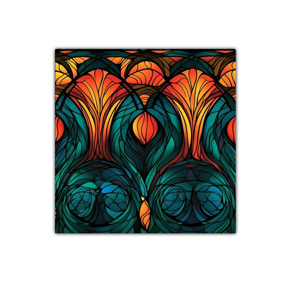 Diseño abstracto con vibrantes tonos cálidos y fríos en contraste