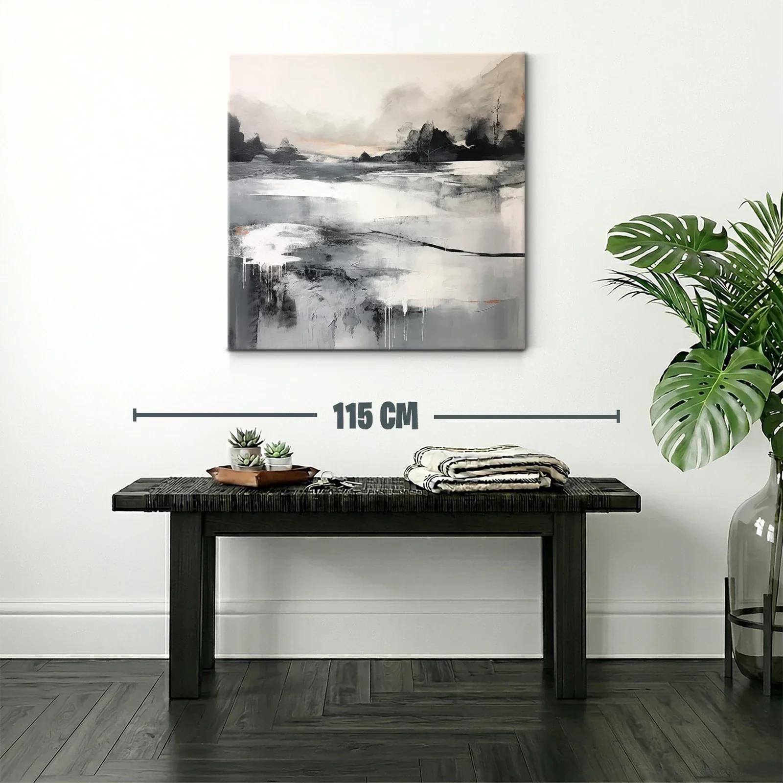 Paisaje abstracto en tonos neutros y grises suaves — miniatura 2