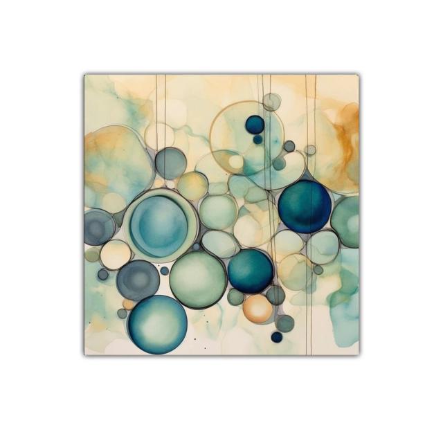 Composición de Círculos en Tonos Azul y Beige Suaves