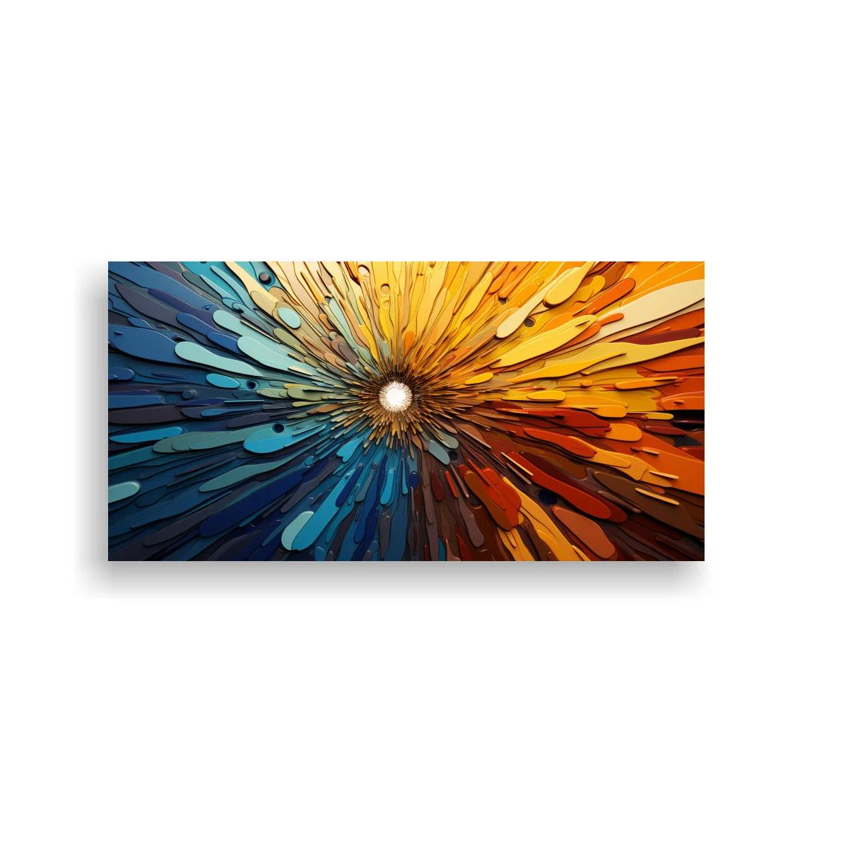 Cuadro estallido radial de color con núcleo luminoso