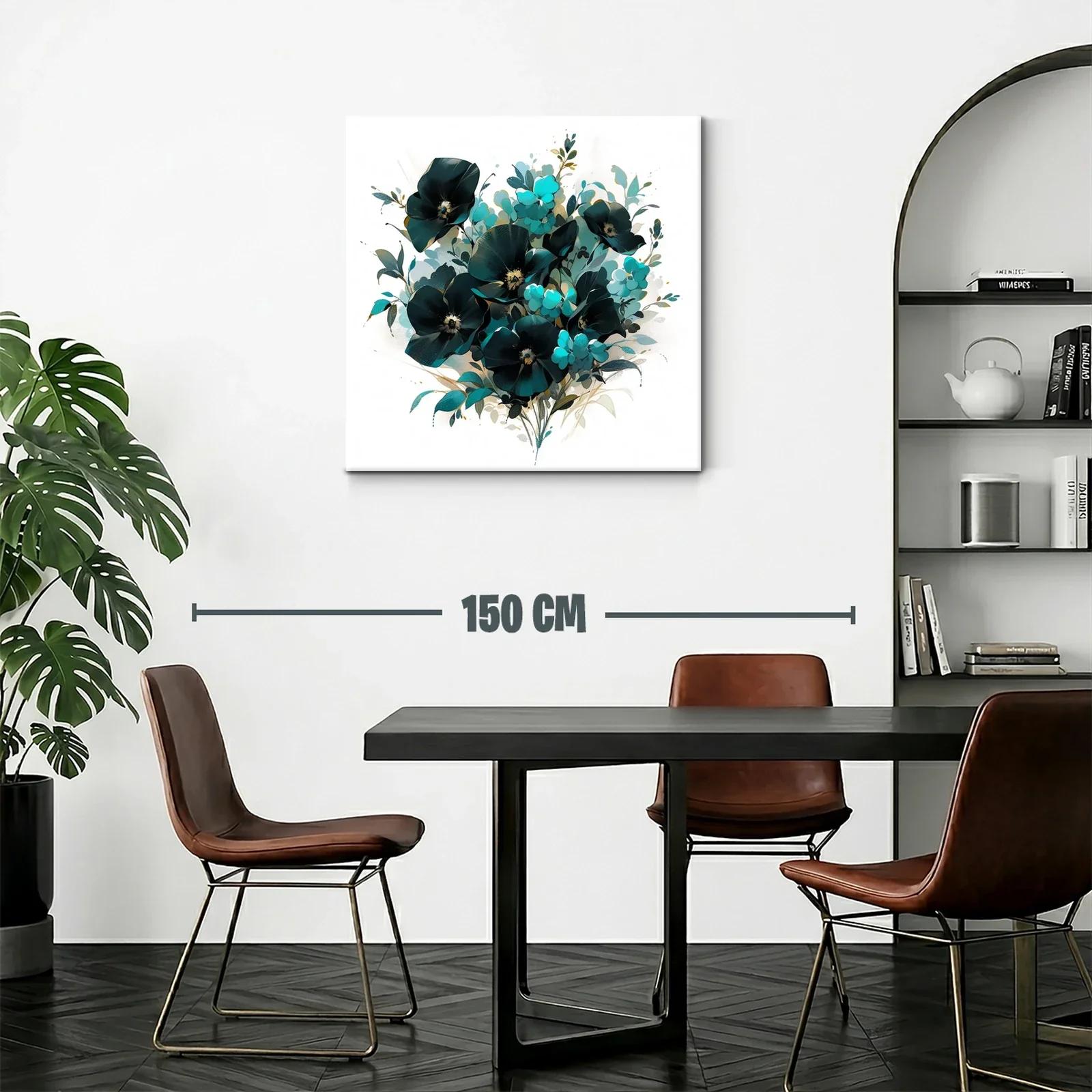 Composición floral moderna en tonos azul y negro — miniatura 2