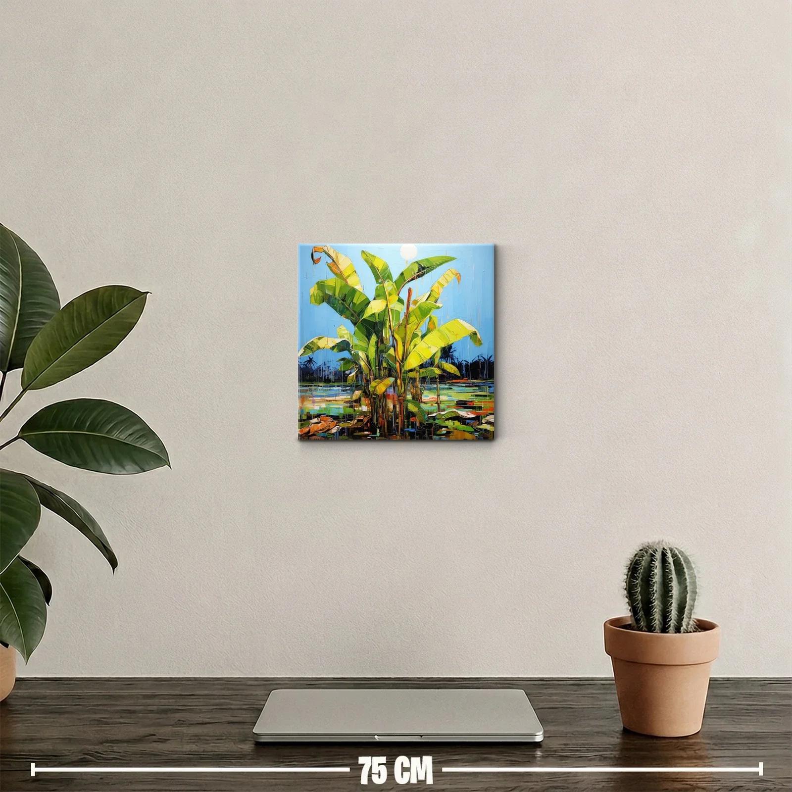 Cuadro decorativo de banana en paisaje tropical vibrante — miniatura 2