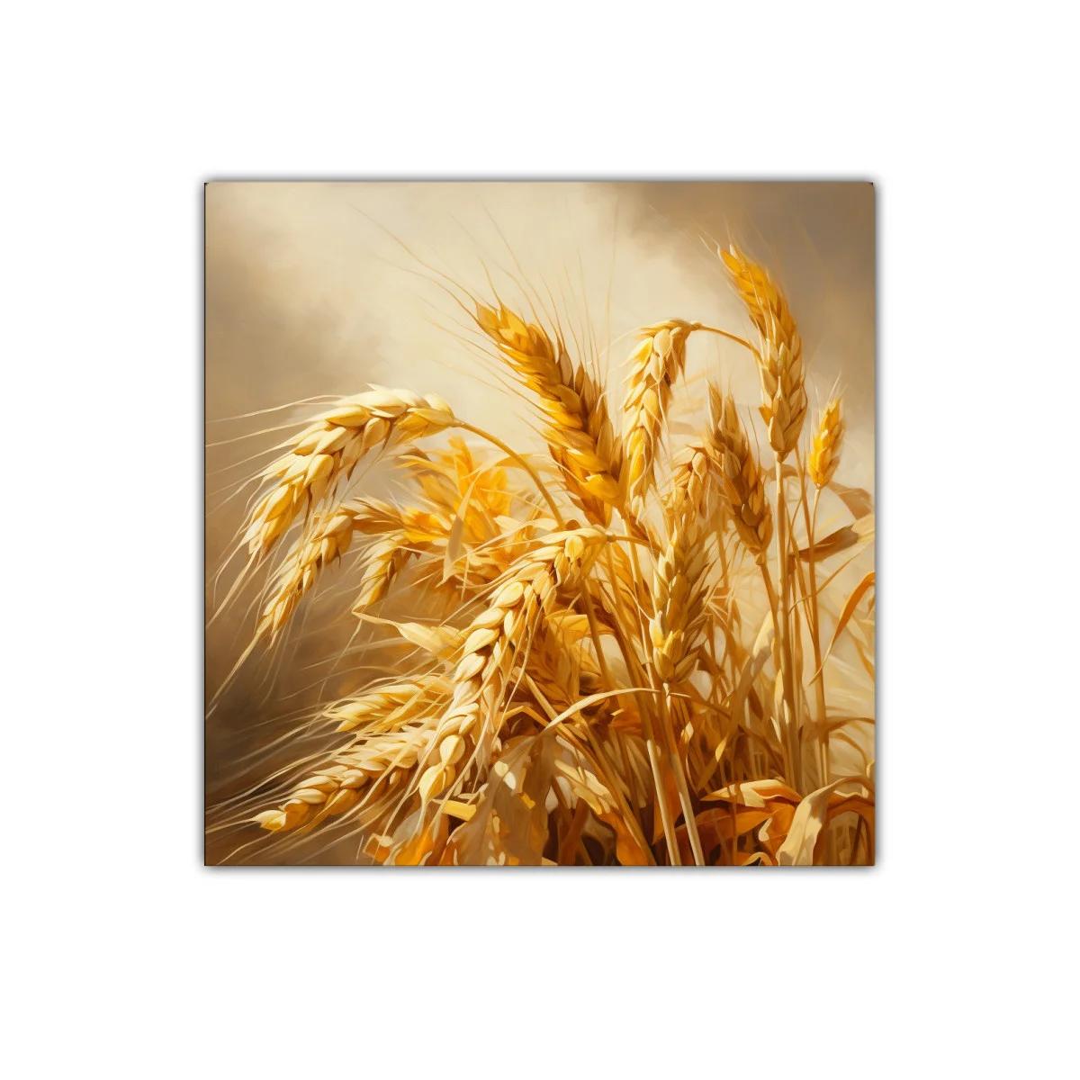 Cuadro decorativo de espigas doradas entre la luz cálida — miniatura 1