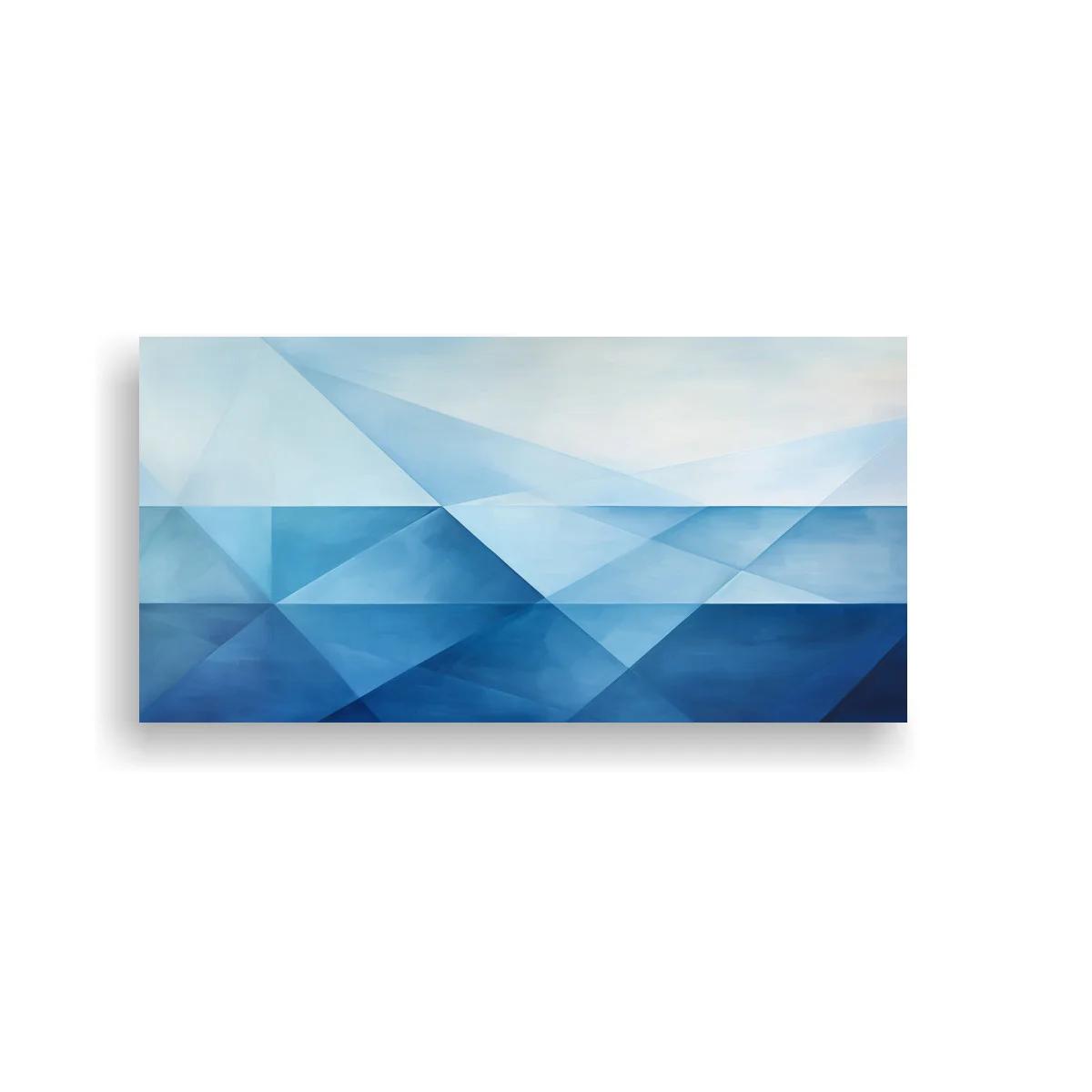 Cuadro composición geométrica azul con planos triangulares