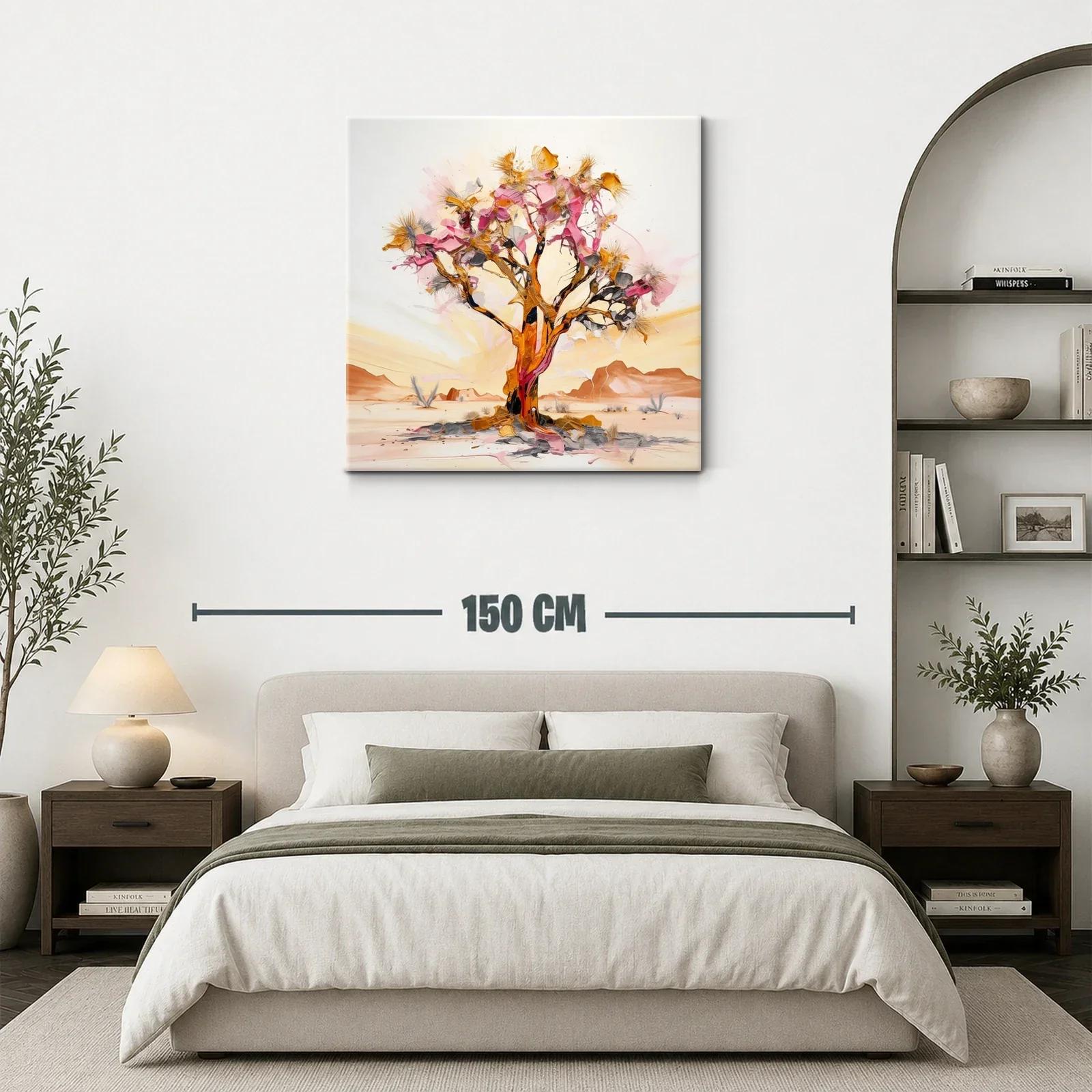 Árbol abstracto en tonos cálidos y acentos rosas — miniatura 3