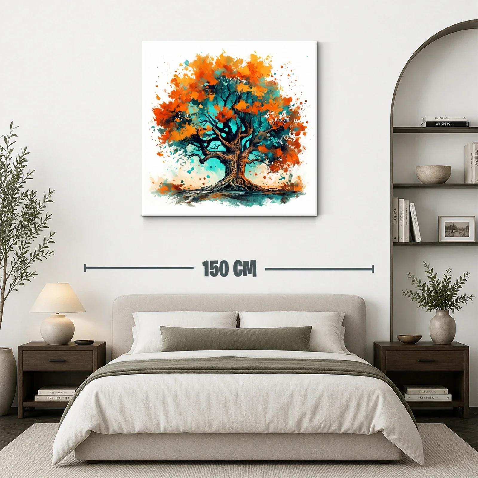 Árbol vibrante con tonos cálidos y frescos en composición dinámica — miniatura 3