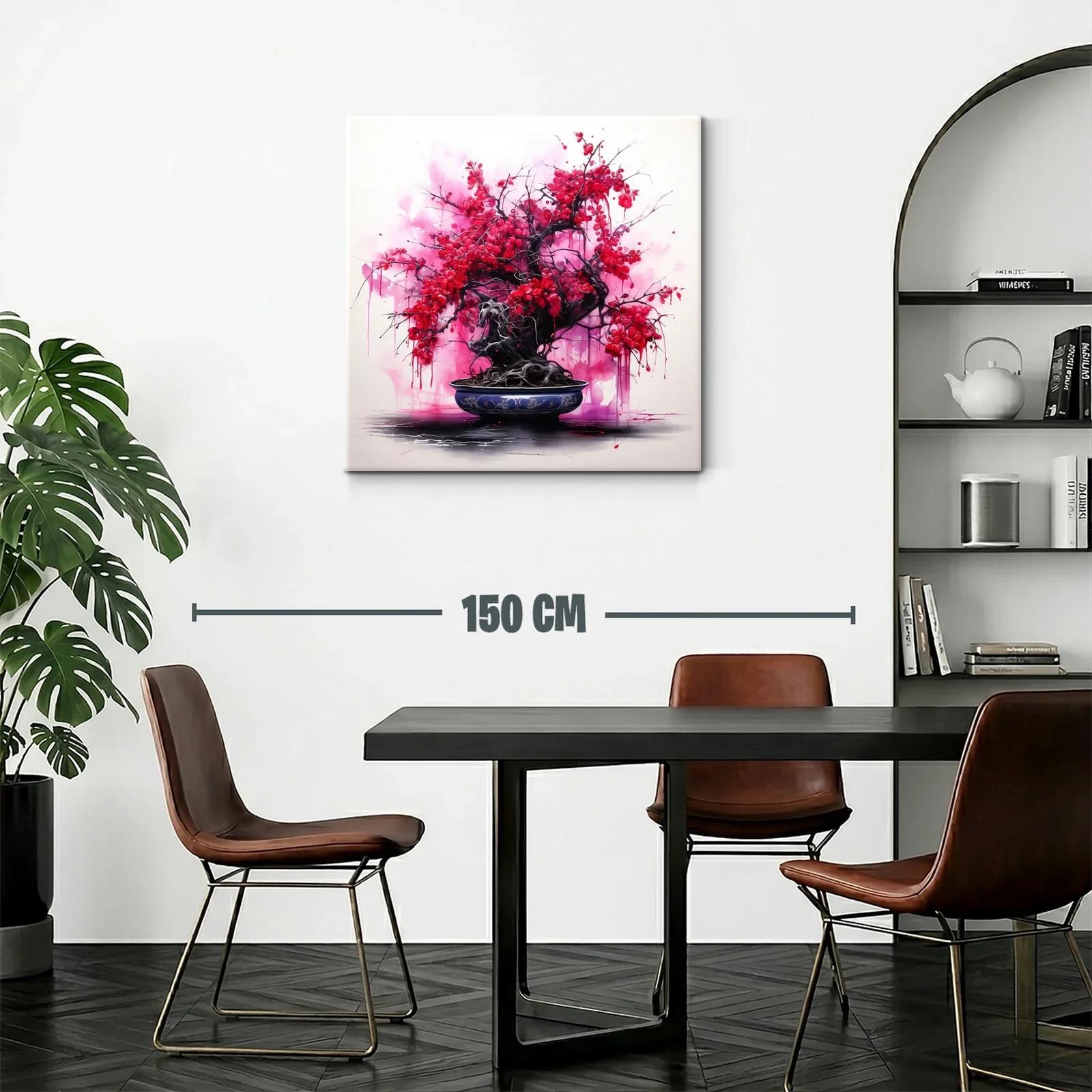 Árbol Bonsái con Flores Rojas Vibrantes — miniatura 2