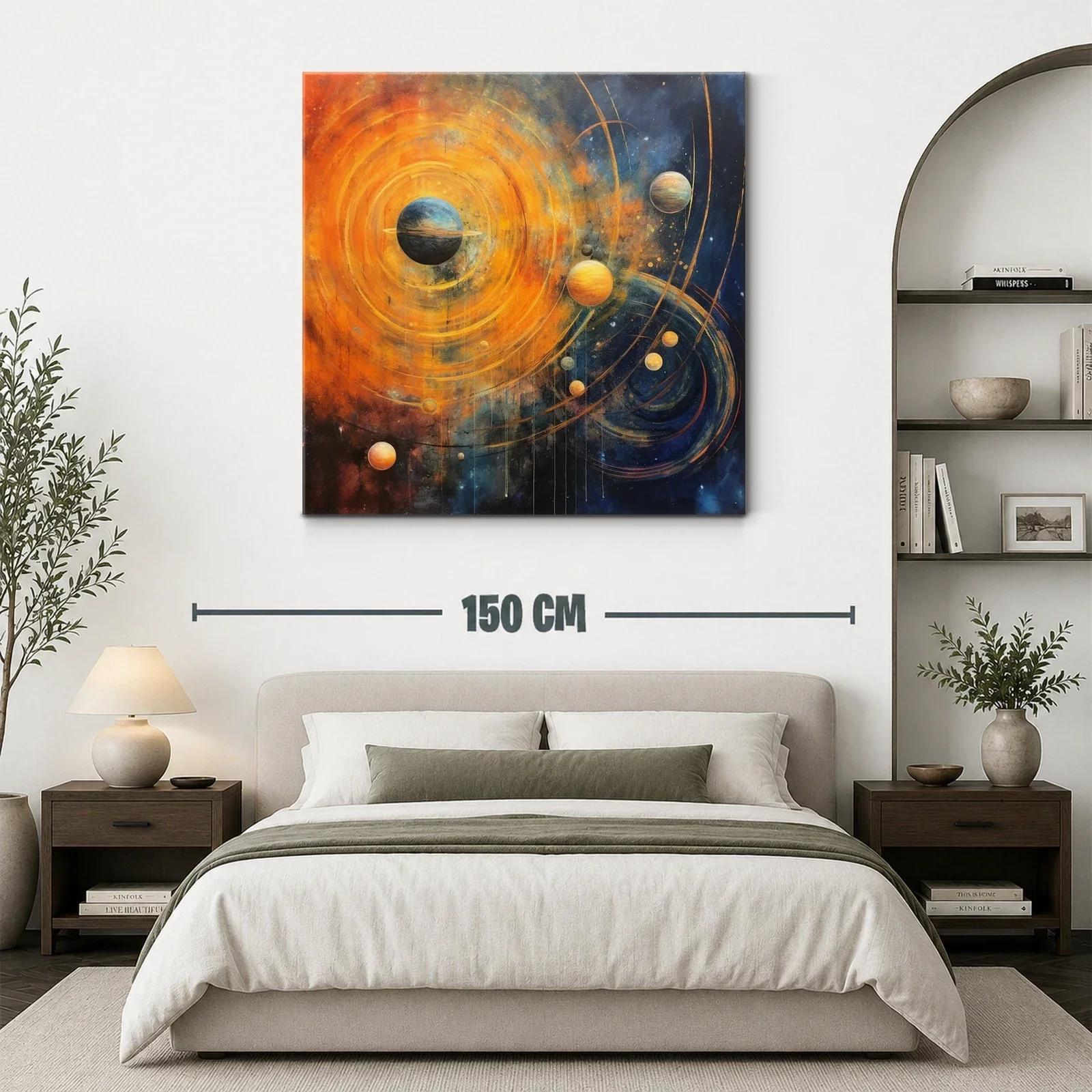 Explosión cósmica de planetas en vibrantes tonos cálidos — miniatura 3