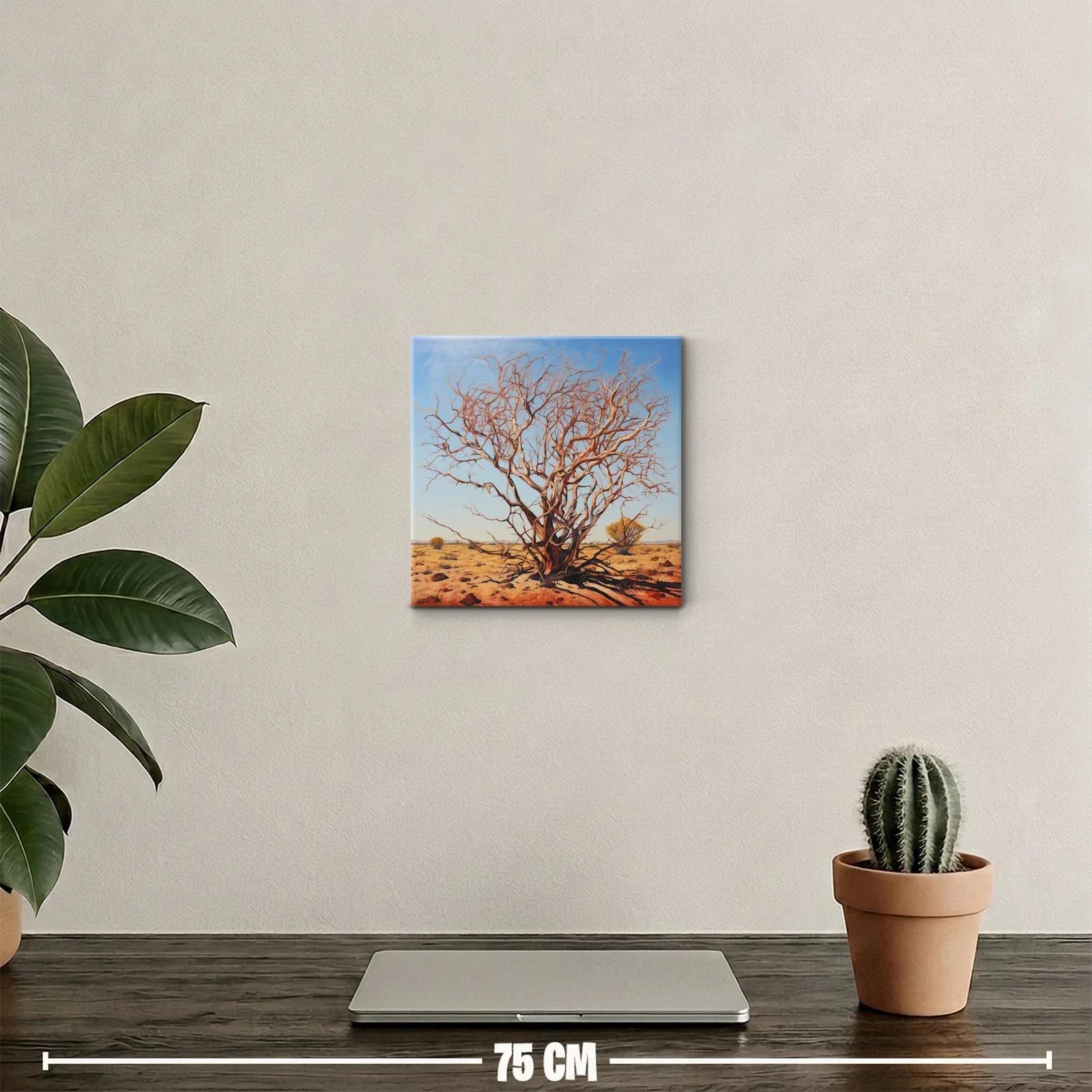Árbol desnudo en paisaje árido y cielos azules claros — miniatura 2