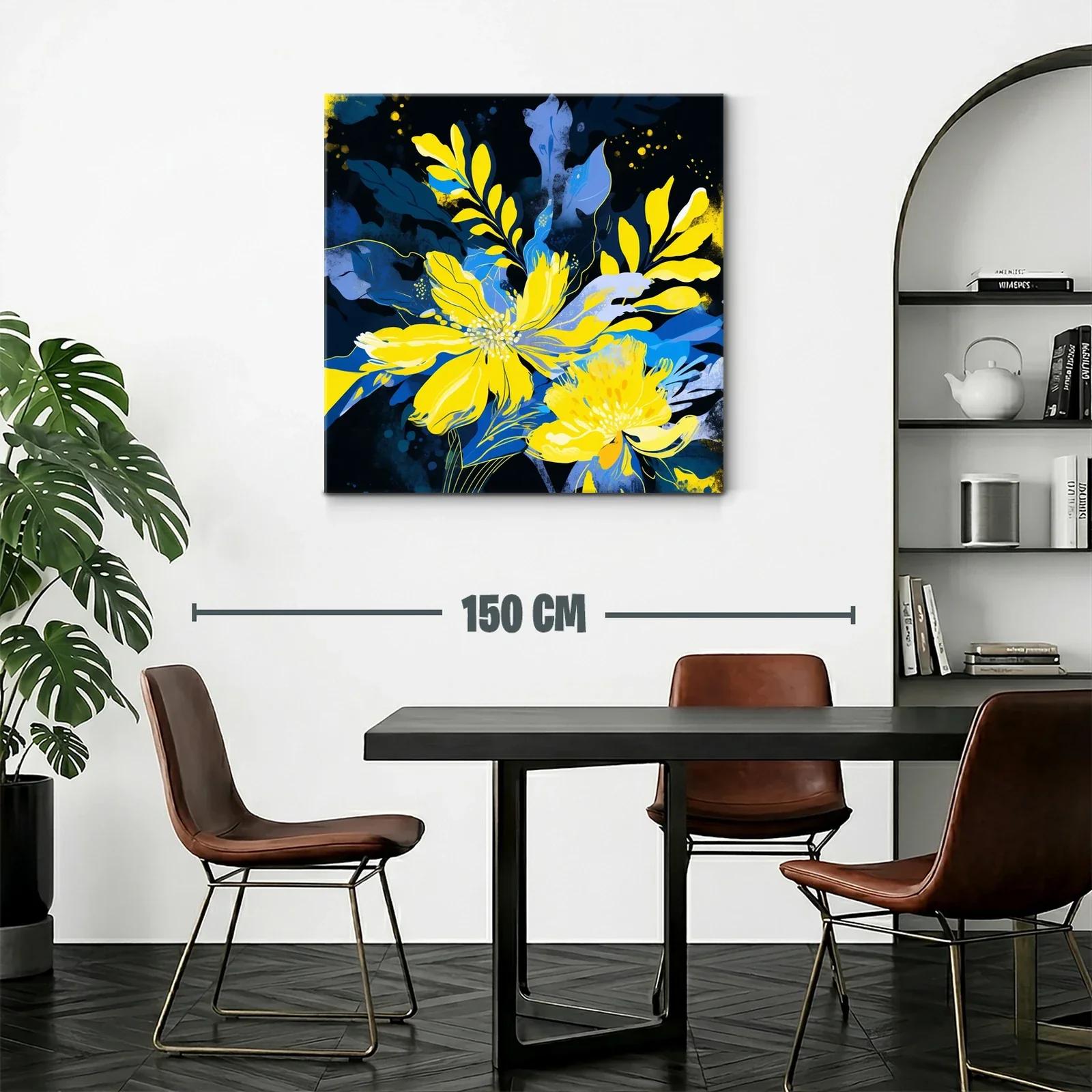 Flores vibrantes en tonos amarillos y azules expresivos — miniatura 2